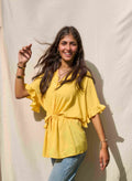 Mini ruffled sleeves shirt