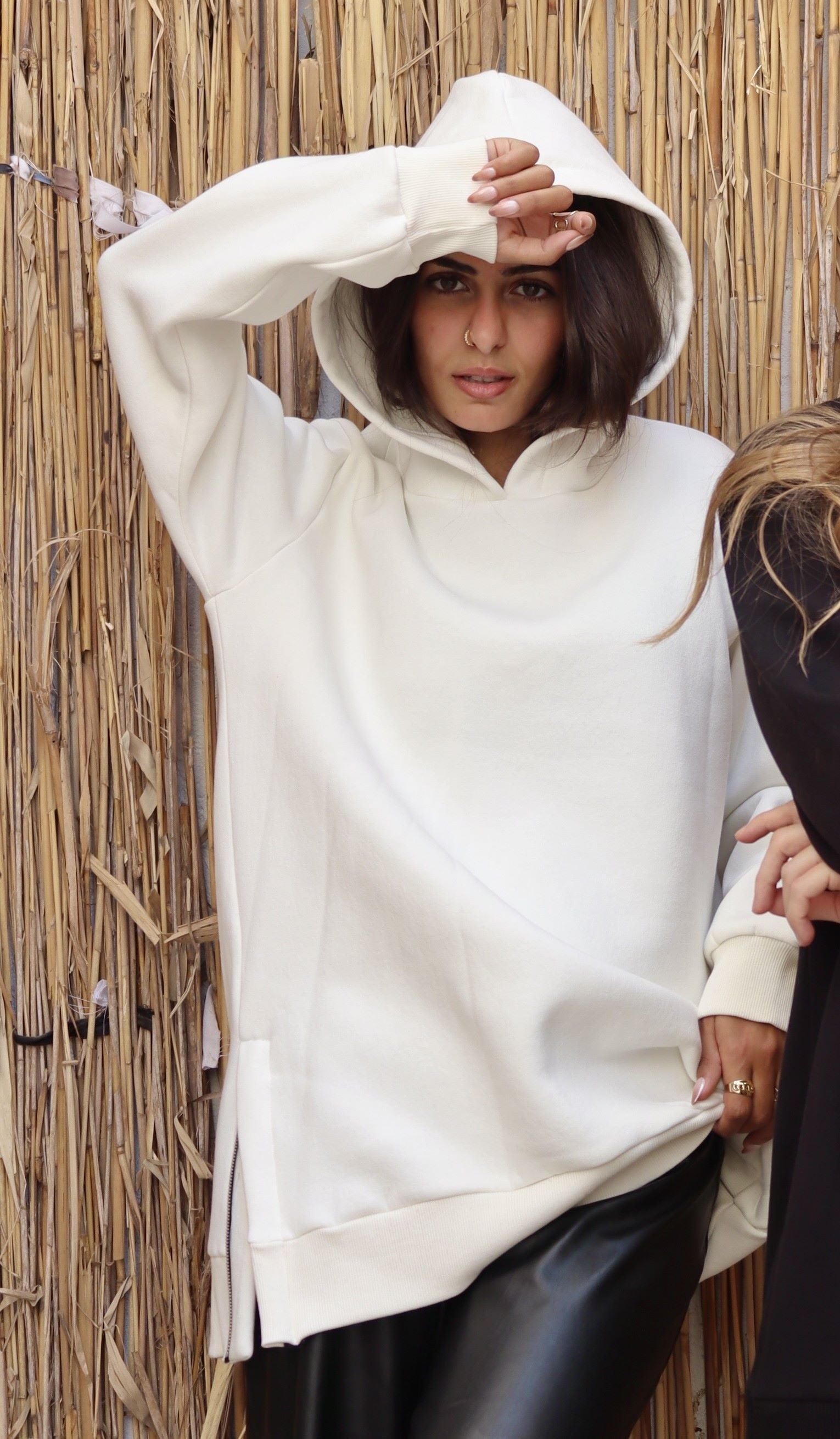 Off-white sweatshirt with a black cheetah