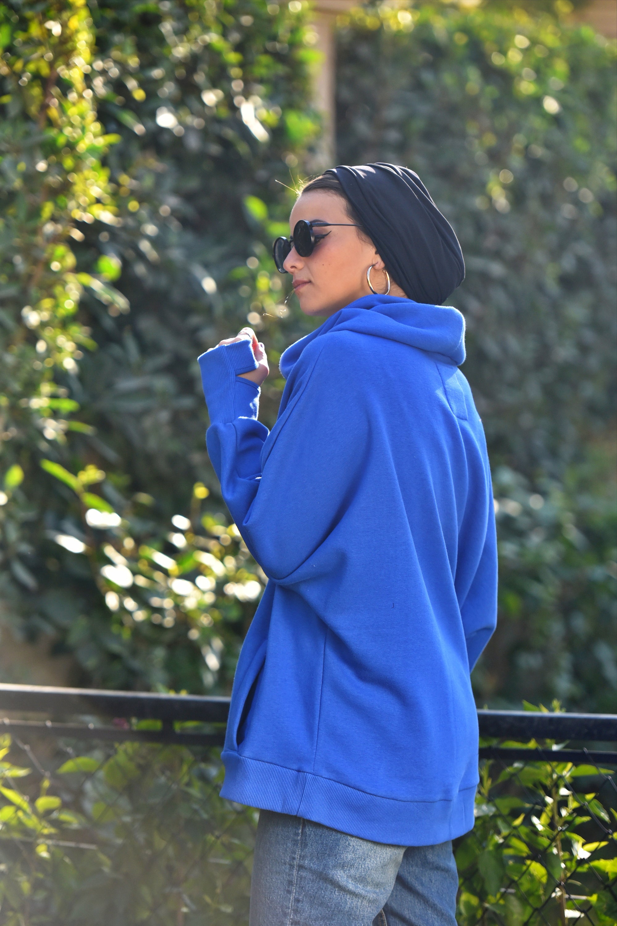 Mint Blue High Collar sweatshirt