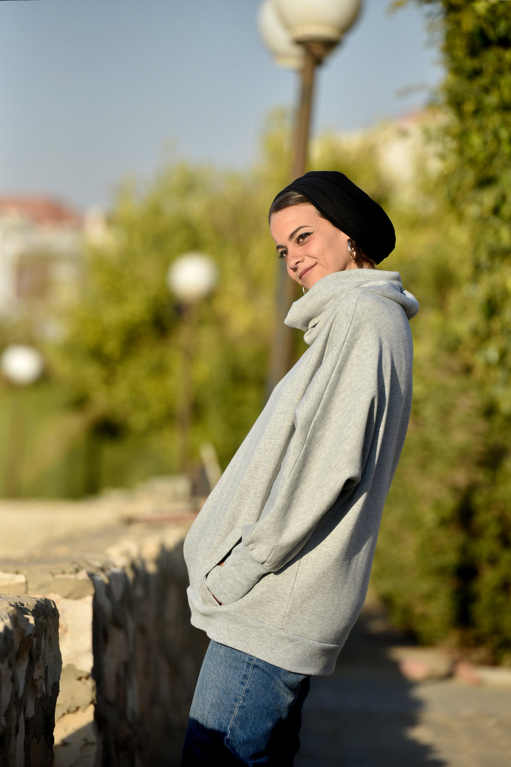 Onyx Grey High Collar sweatshirt