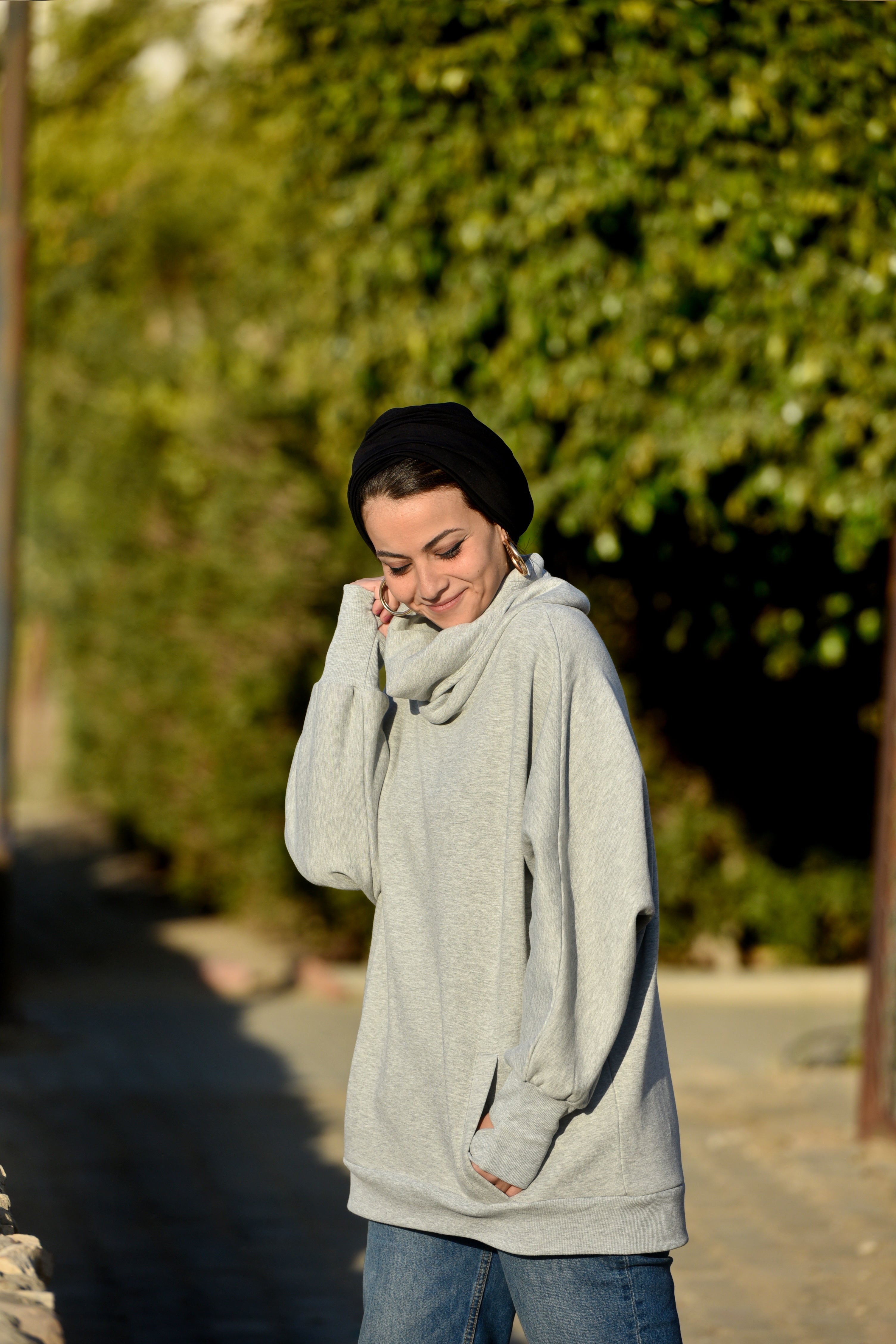 Onyx Grey High Collar sweatshirt