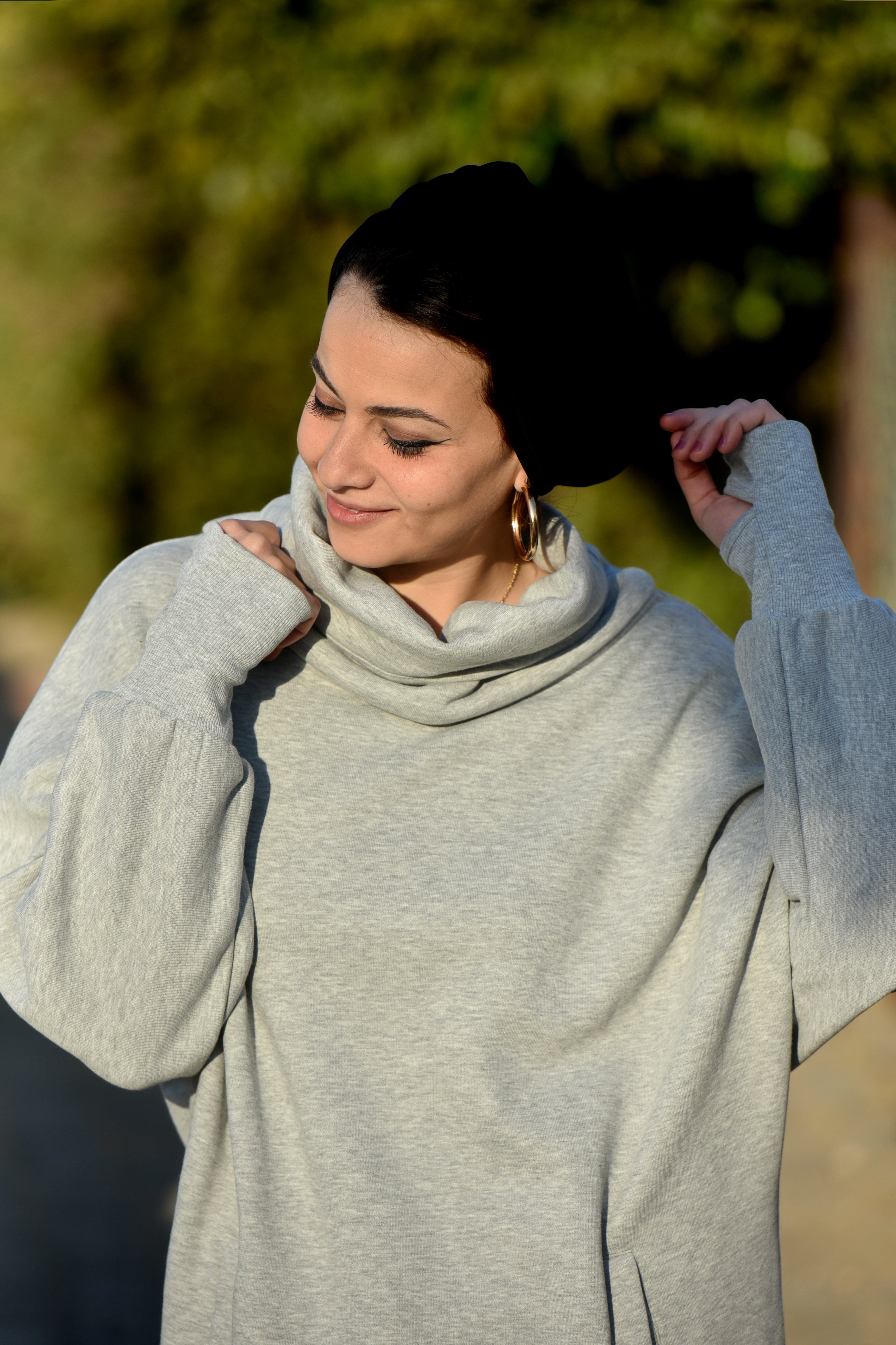 Onyx Grey High Collar sweatshirt