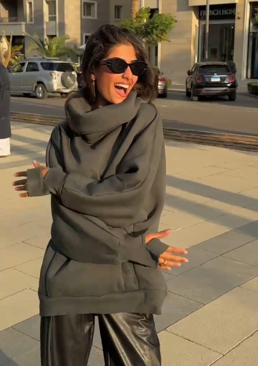 Light grey High Collar sweatshirt