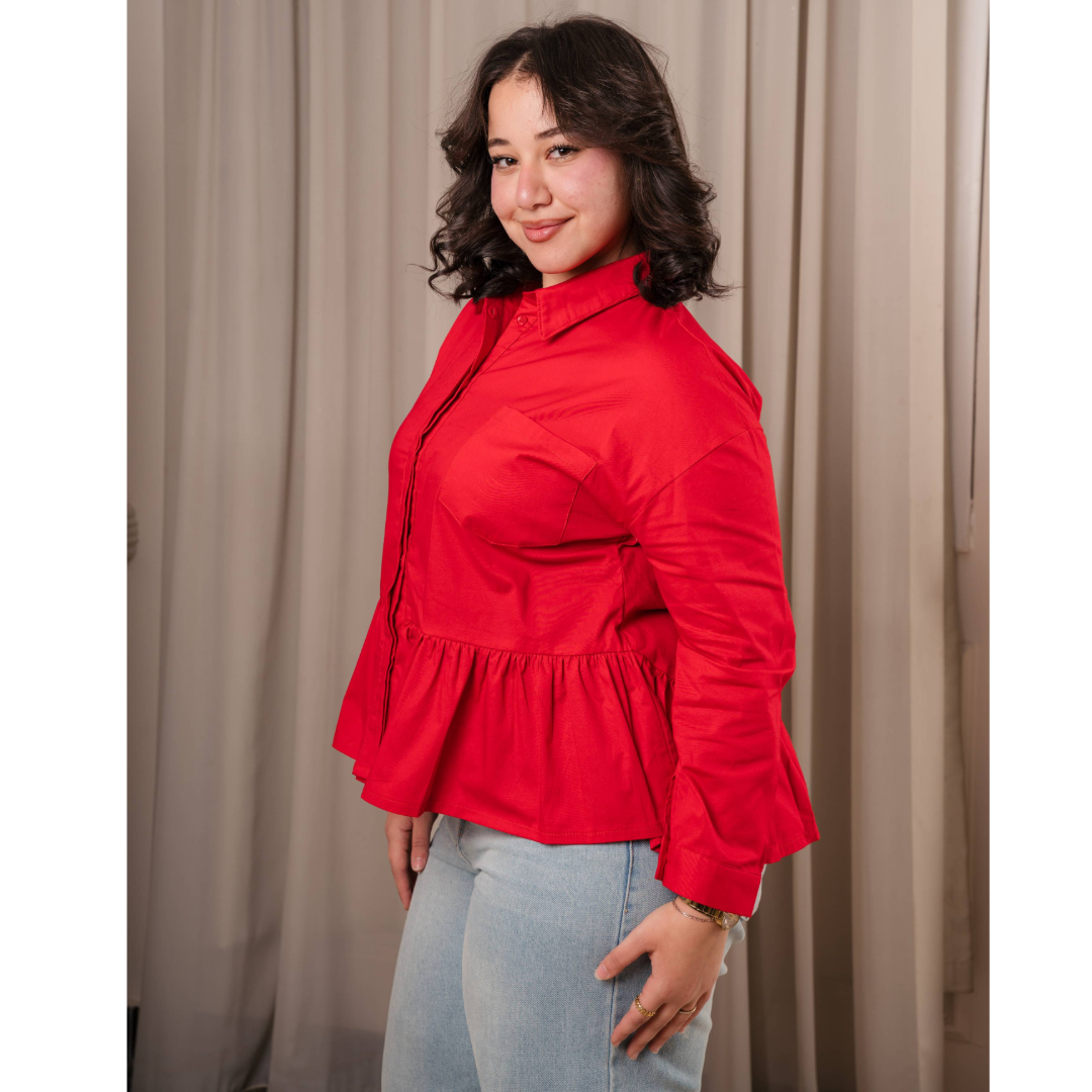 Ruffled hem Shirt
