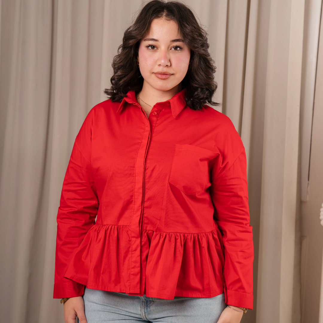 Ruffled hem Shirt