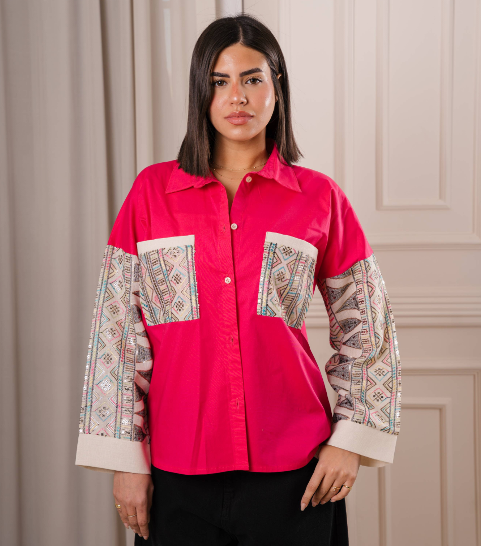 Zigzag poplin shirt