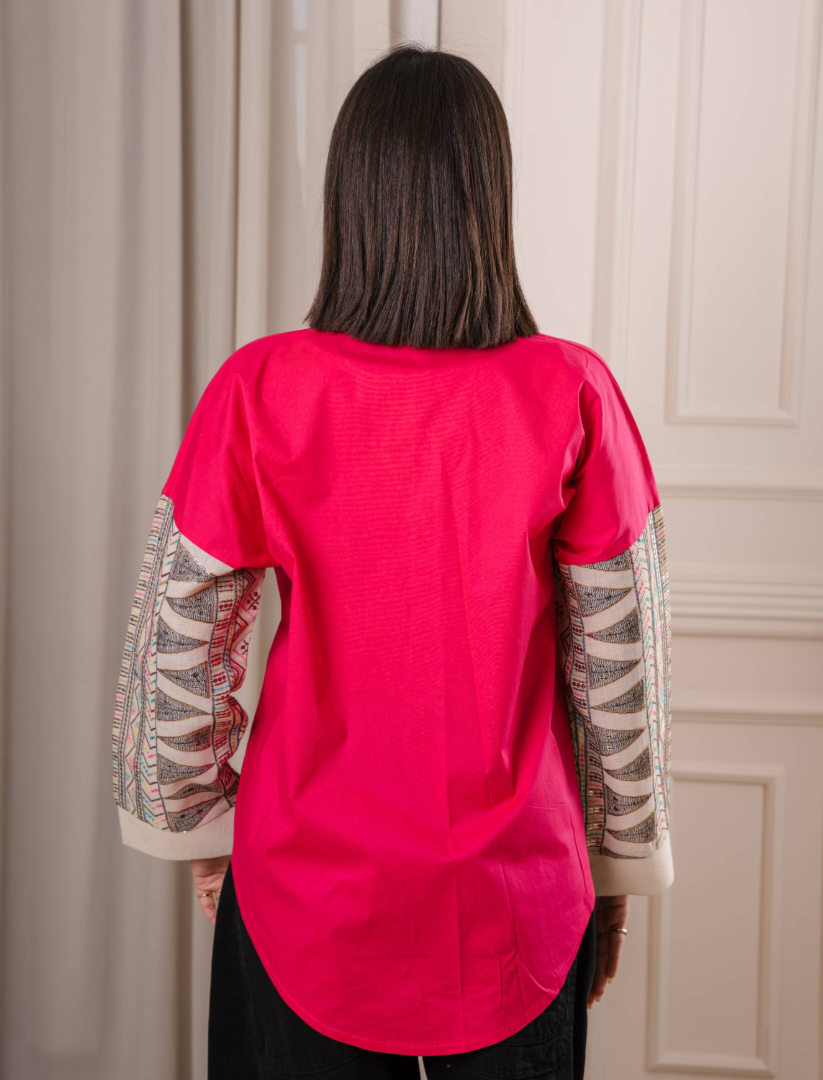 Zigzag poplin shirt