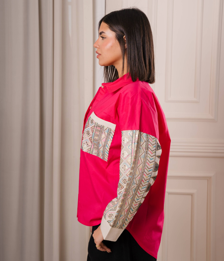Zigzag poplin shirt