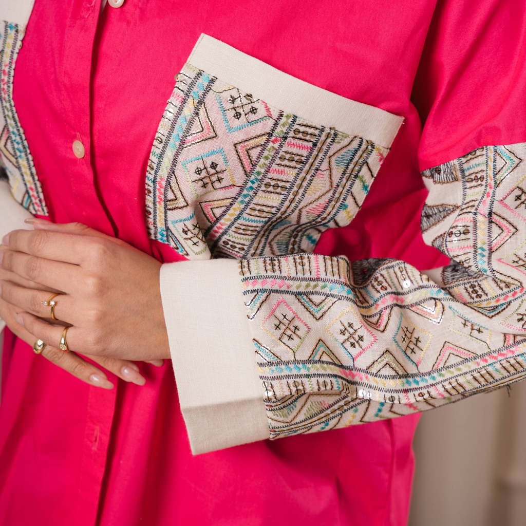 Zigzag poplin shirt