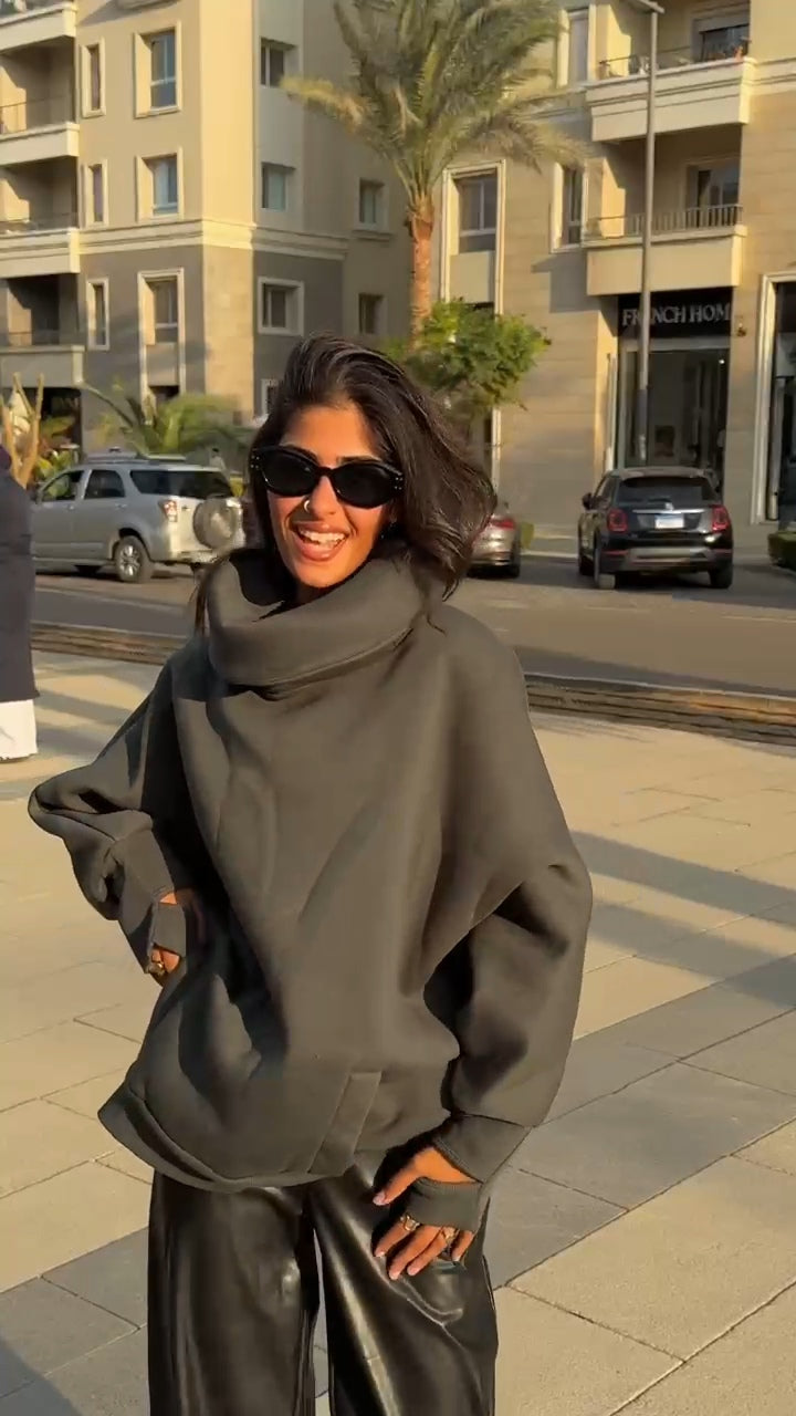 Chocolate High Collar sweatshirt