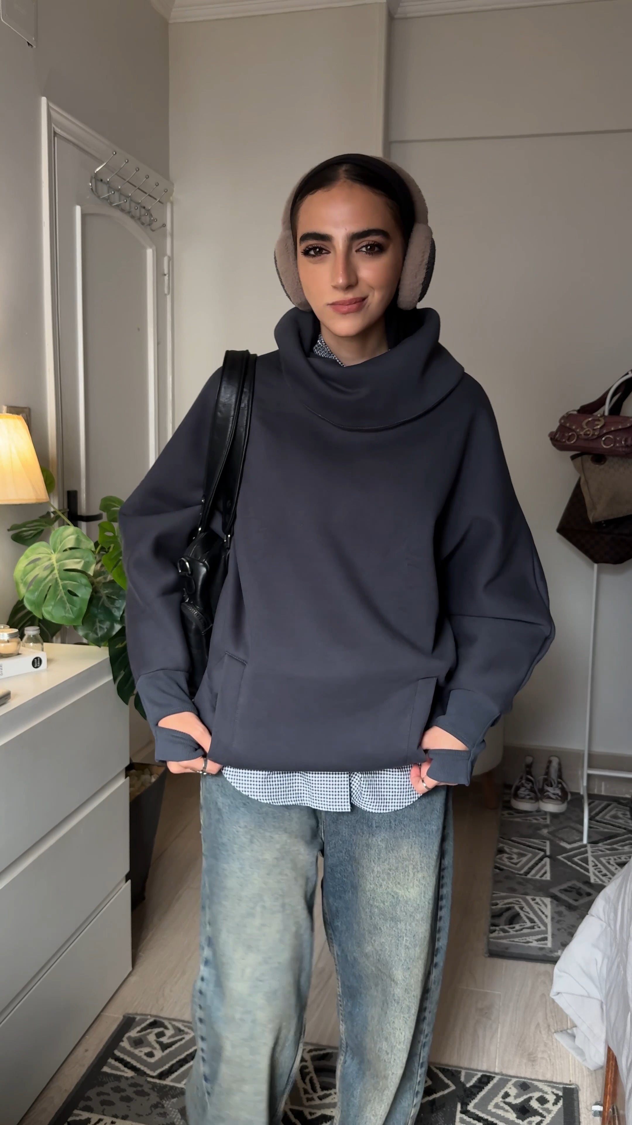 Onyx Grey High Collar sweatshirt