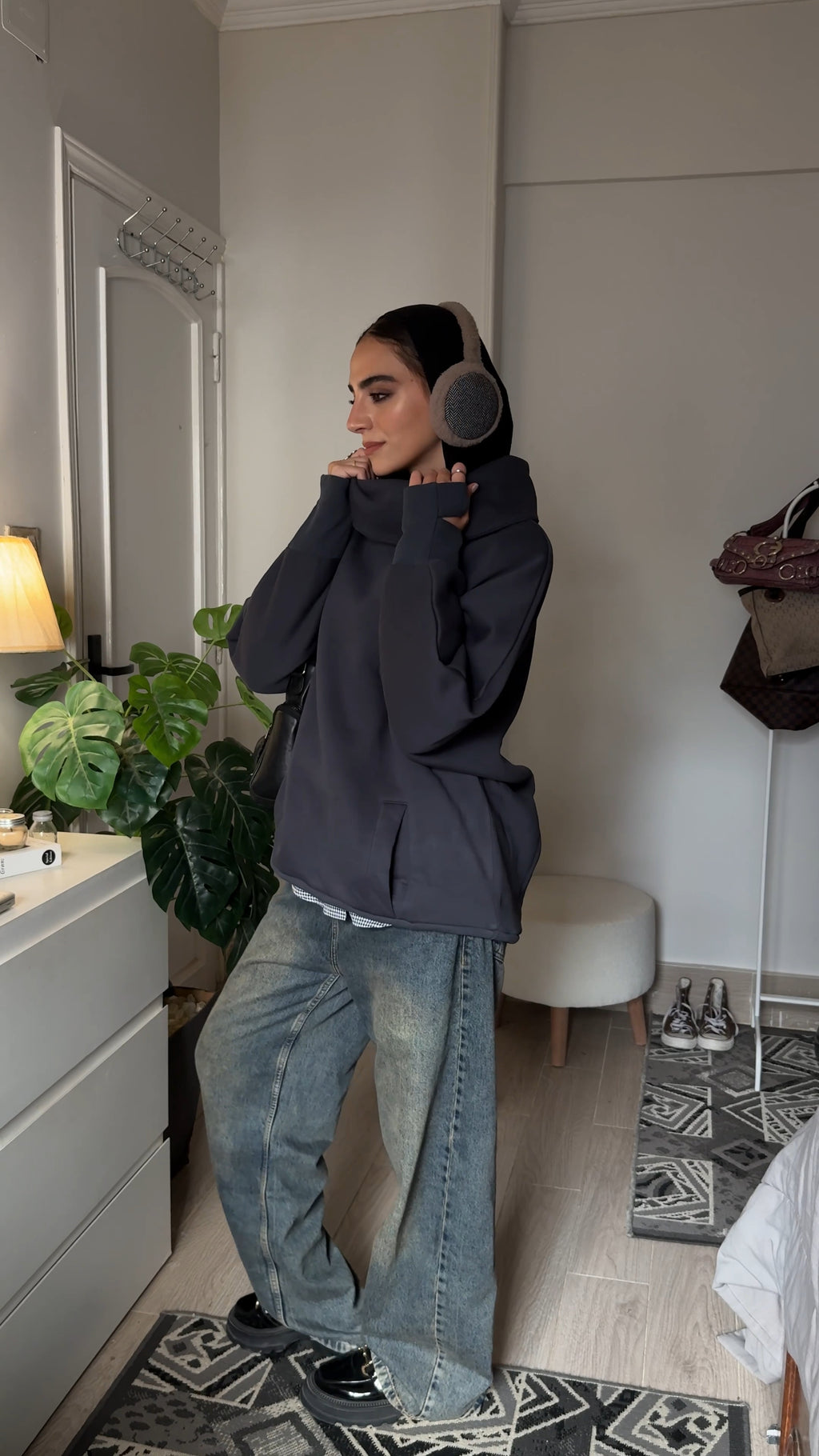 Onyx Grey High Collar sweatshirt