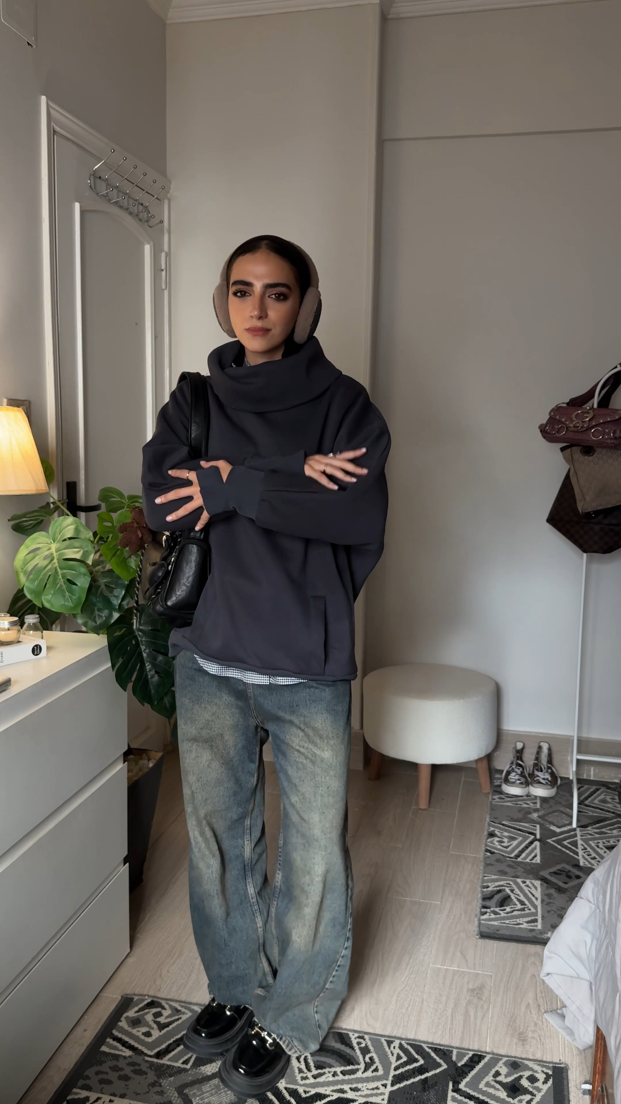 Onyx Grey High Collar sweatshirt