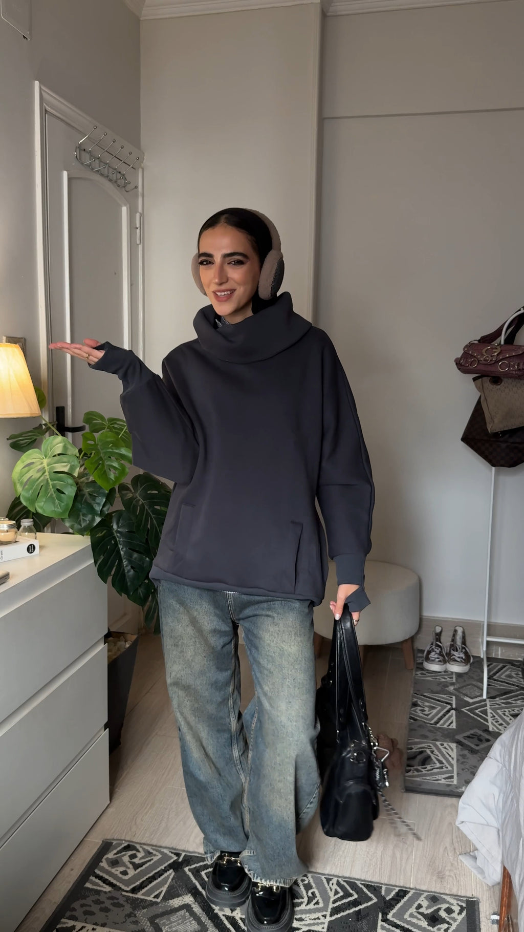 Black High Collar sweatshirt