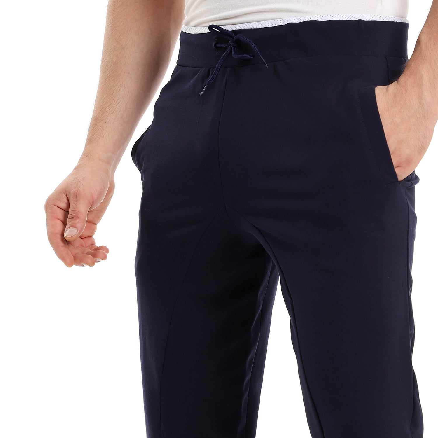 Black joggers with  neon orange mesh