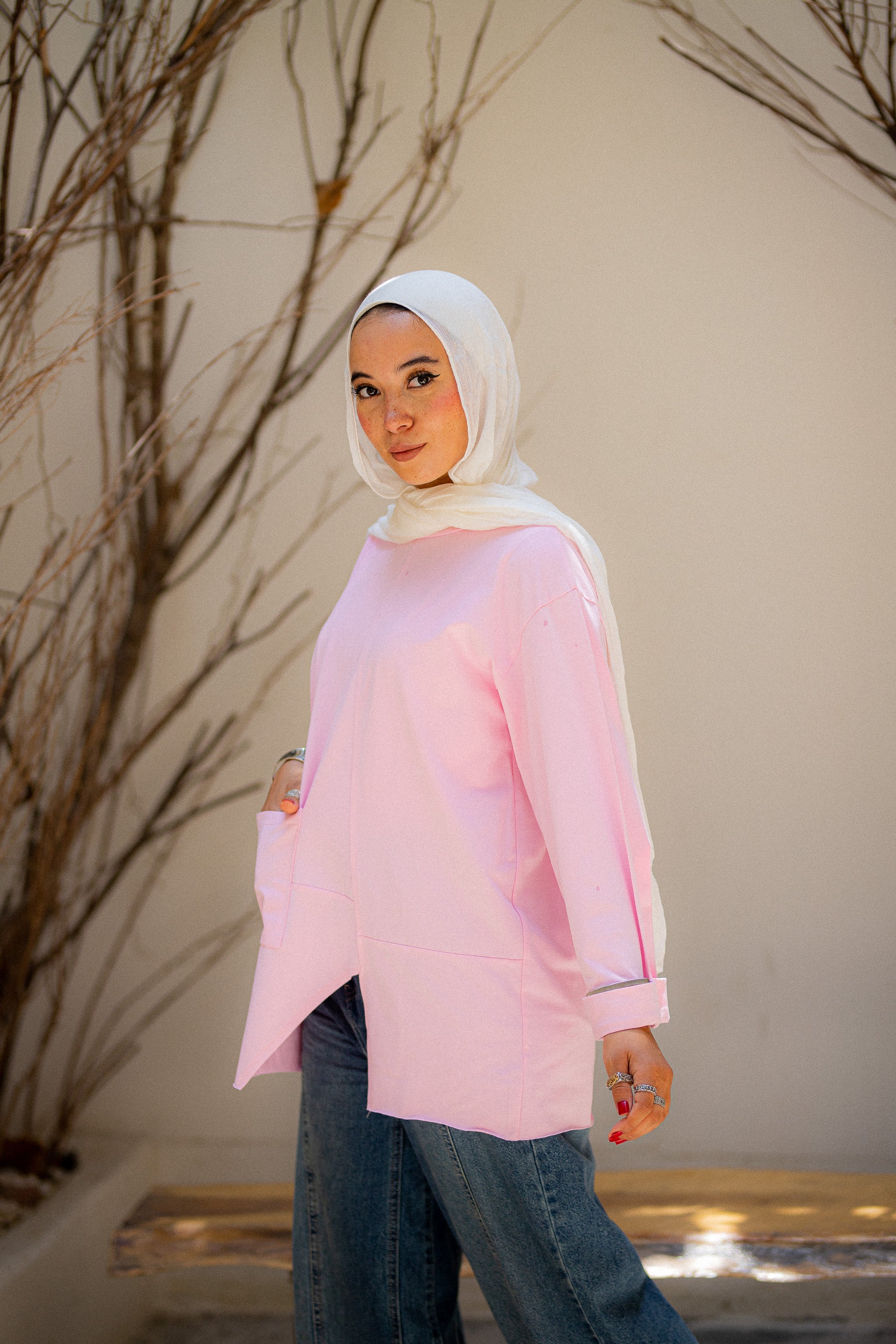 Pink Front pocket T-shirt