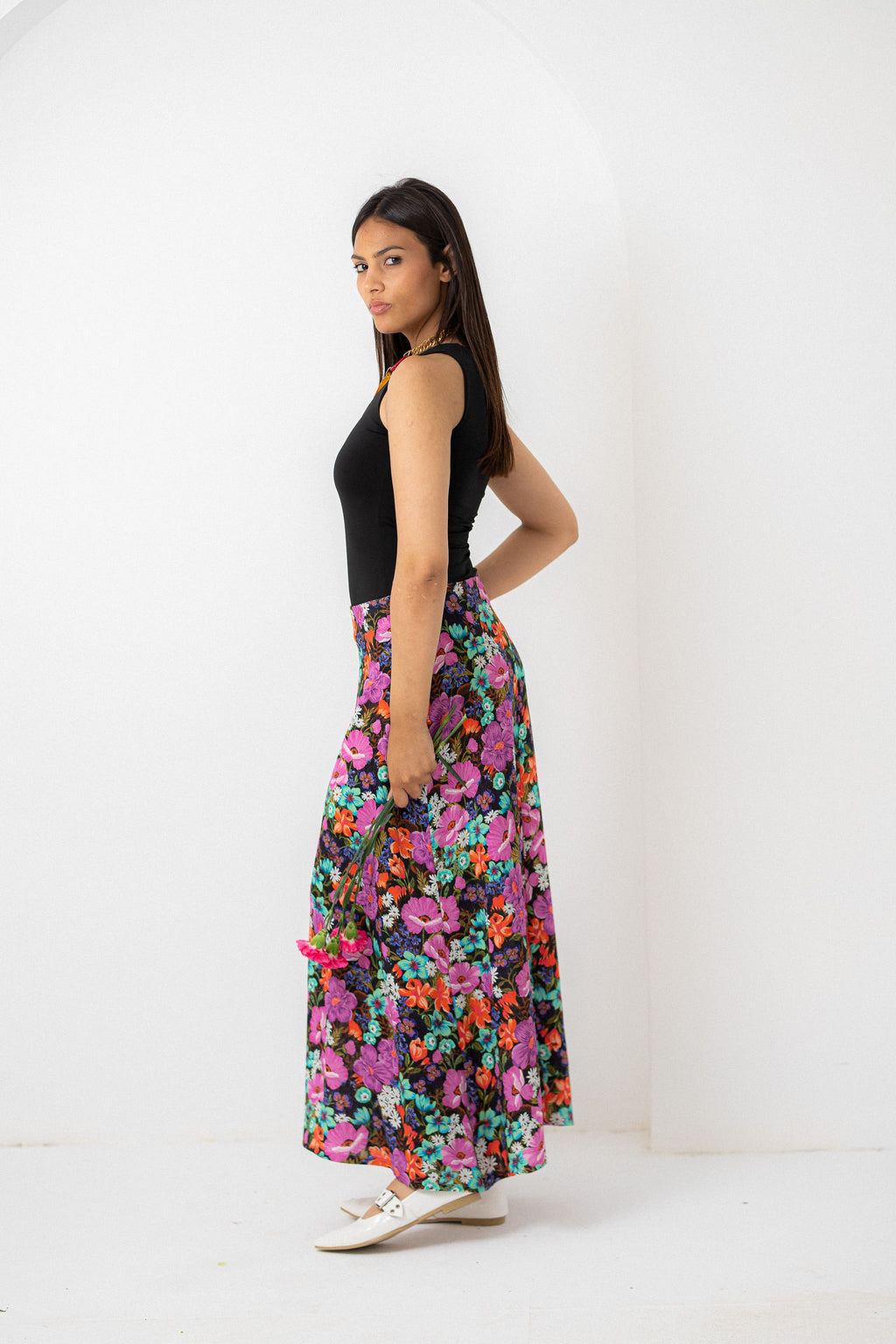 Midnight Floral Skirt