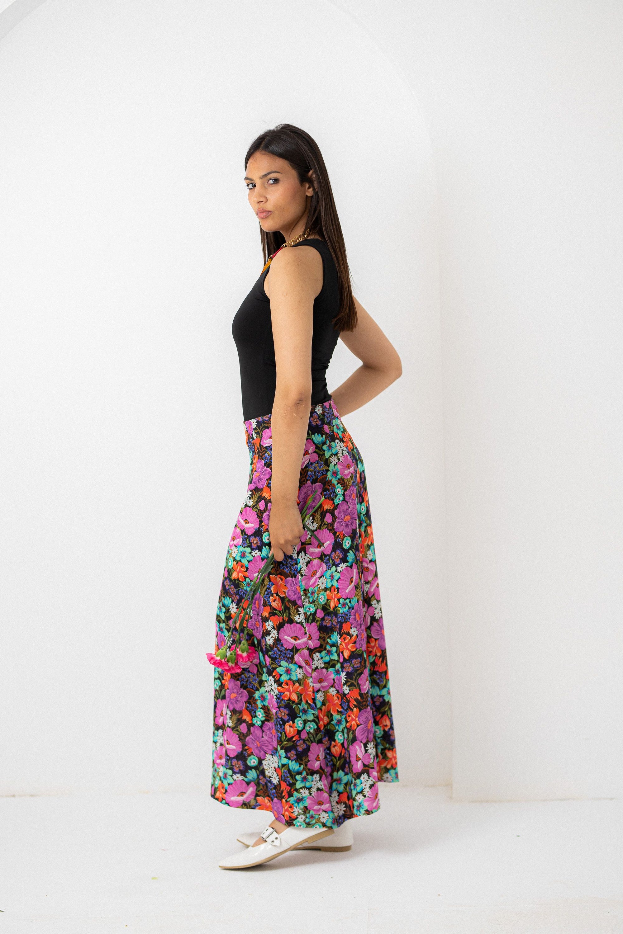 Midnight Floral Skirt