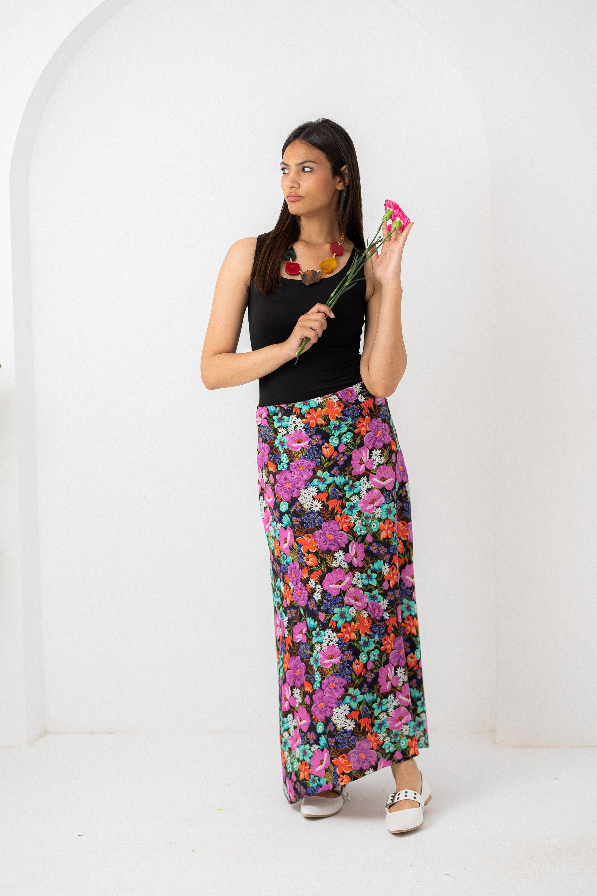 Midnight Floral Skirt