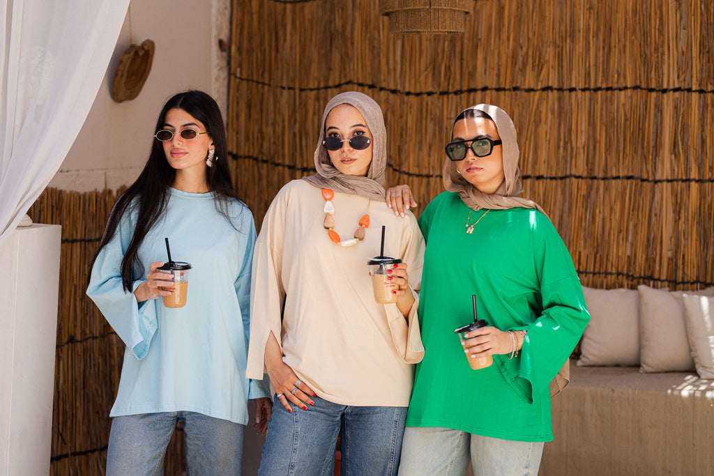 Cyan vent sleeve t-shirt
