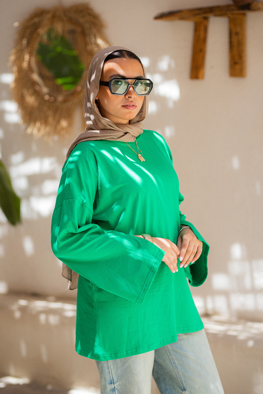 Cyan vent sleeve t-shirt