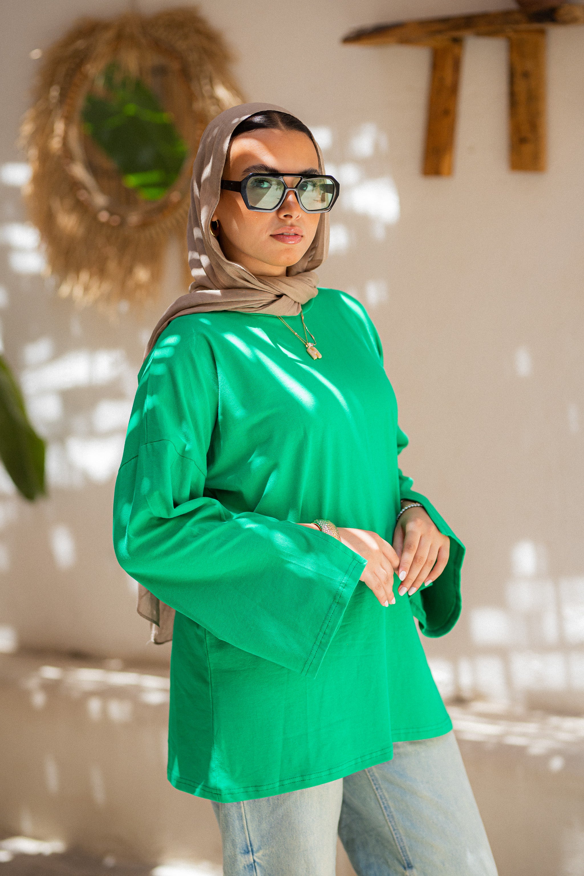 Cyan vent sleeve t-shirt