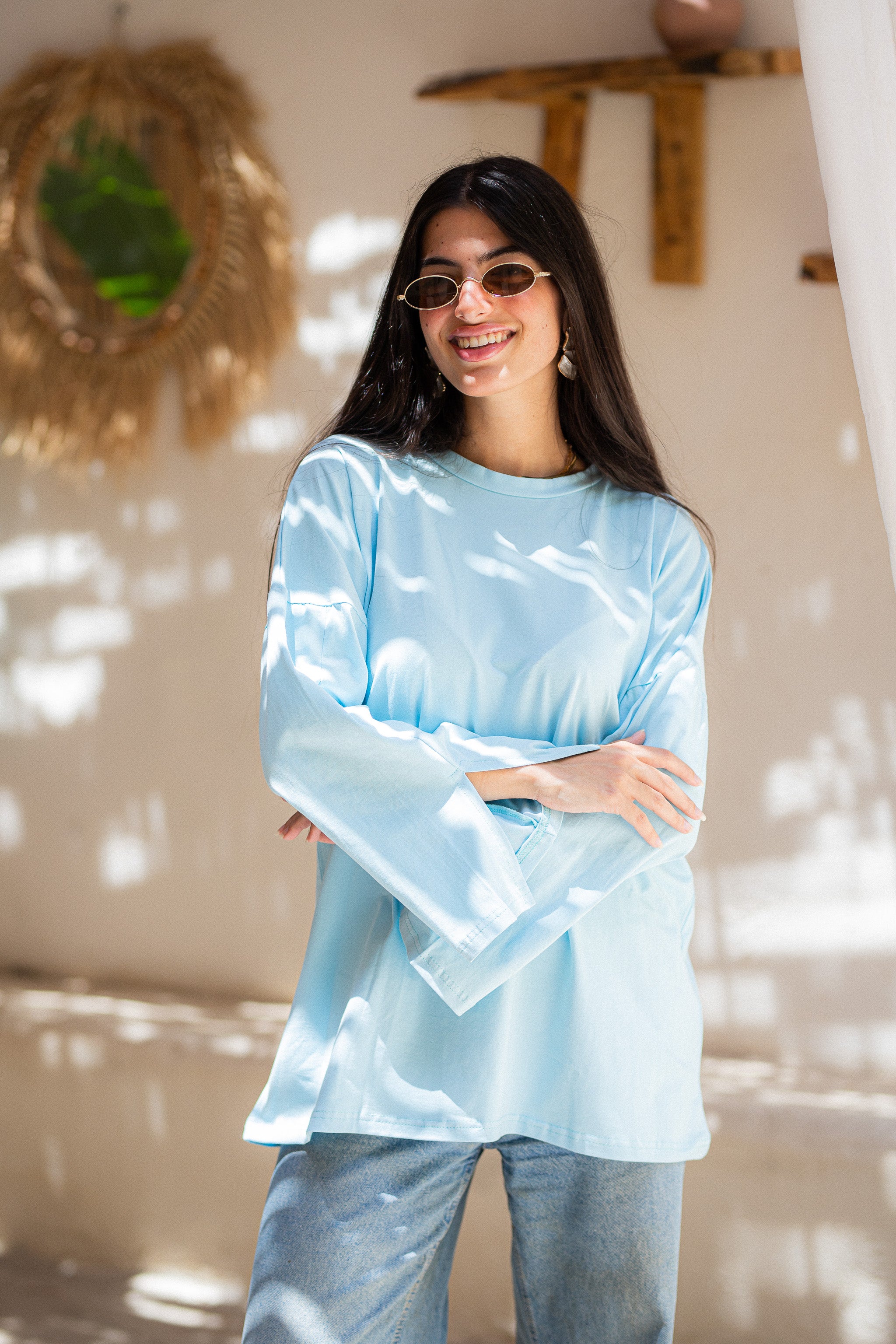 Cyan vent sleeve t-shirt