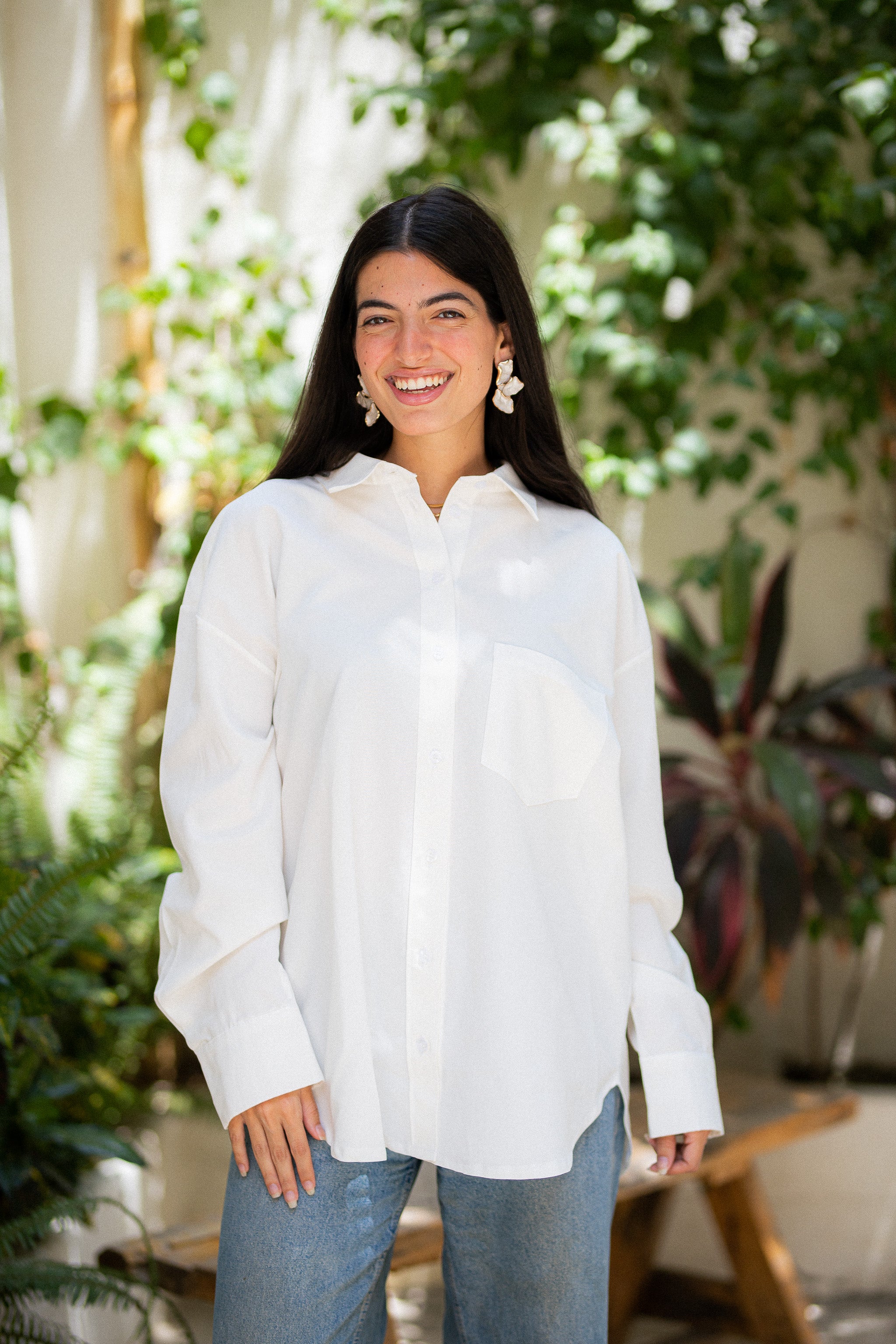 White oversized shirt