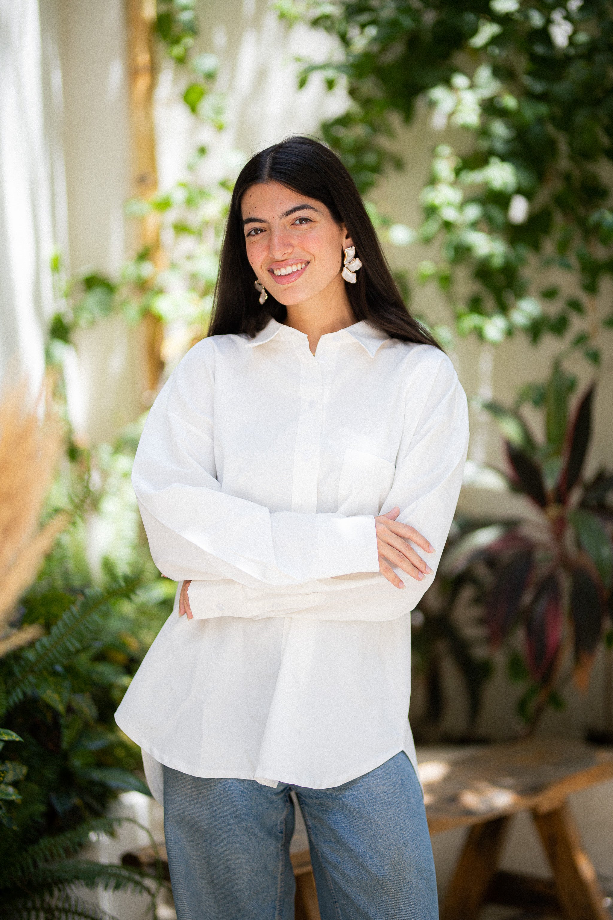 White oversized shirt