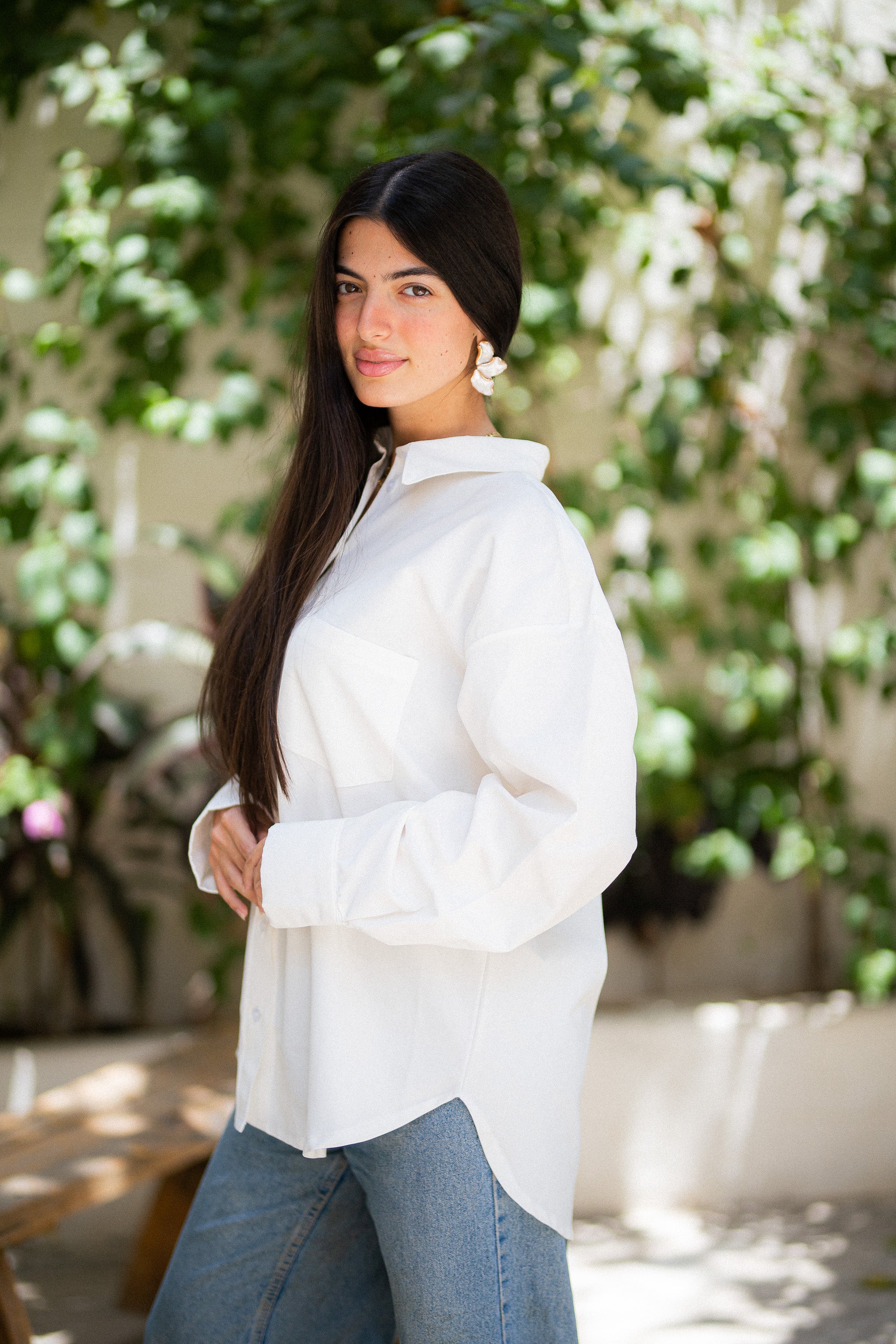 White oversized shirt