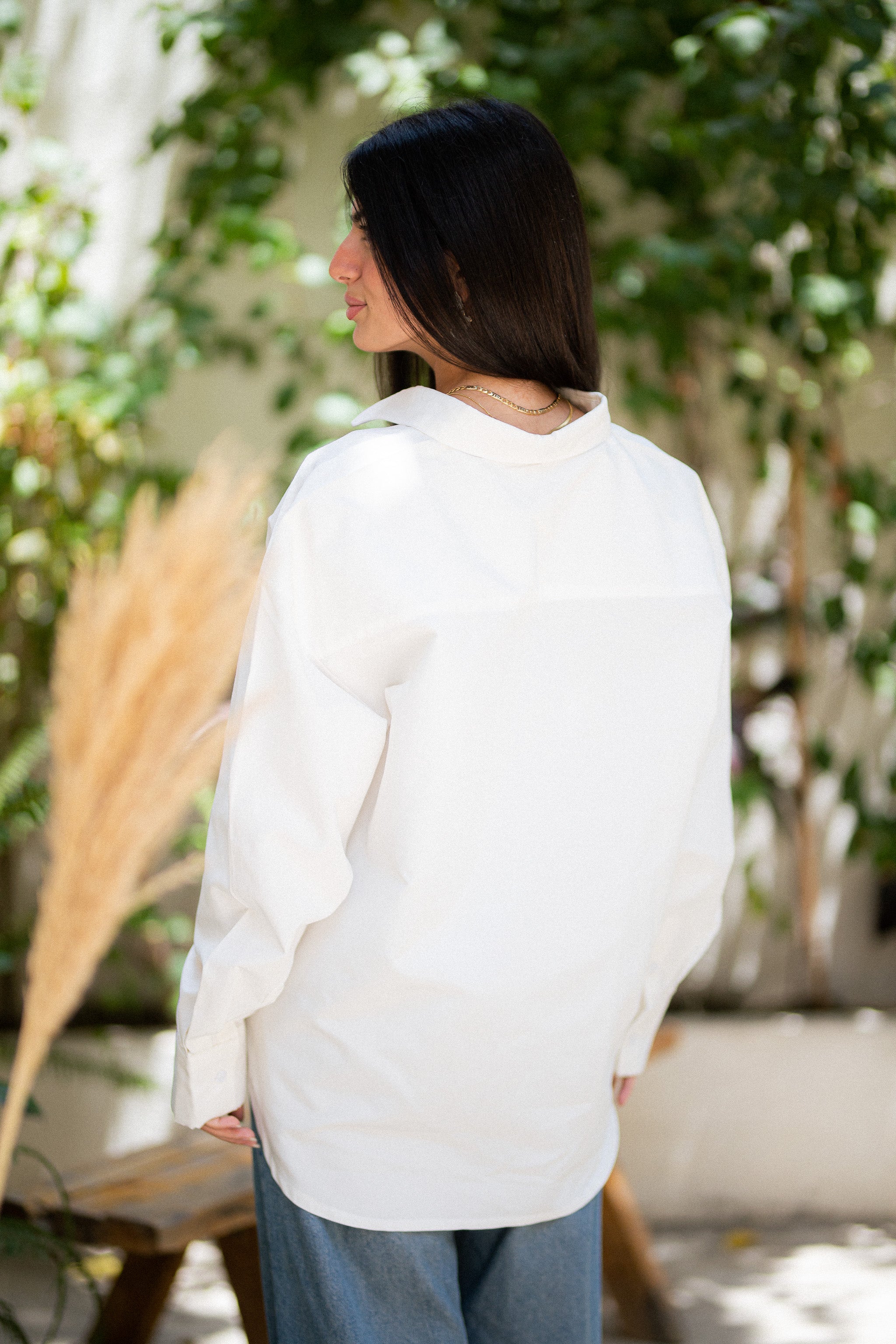 White oversized shirt