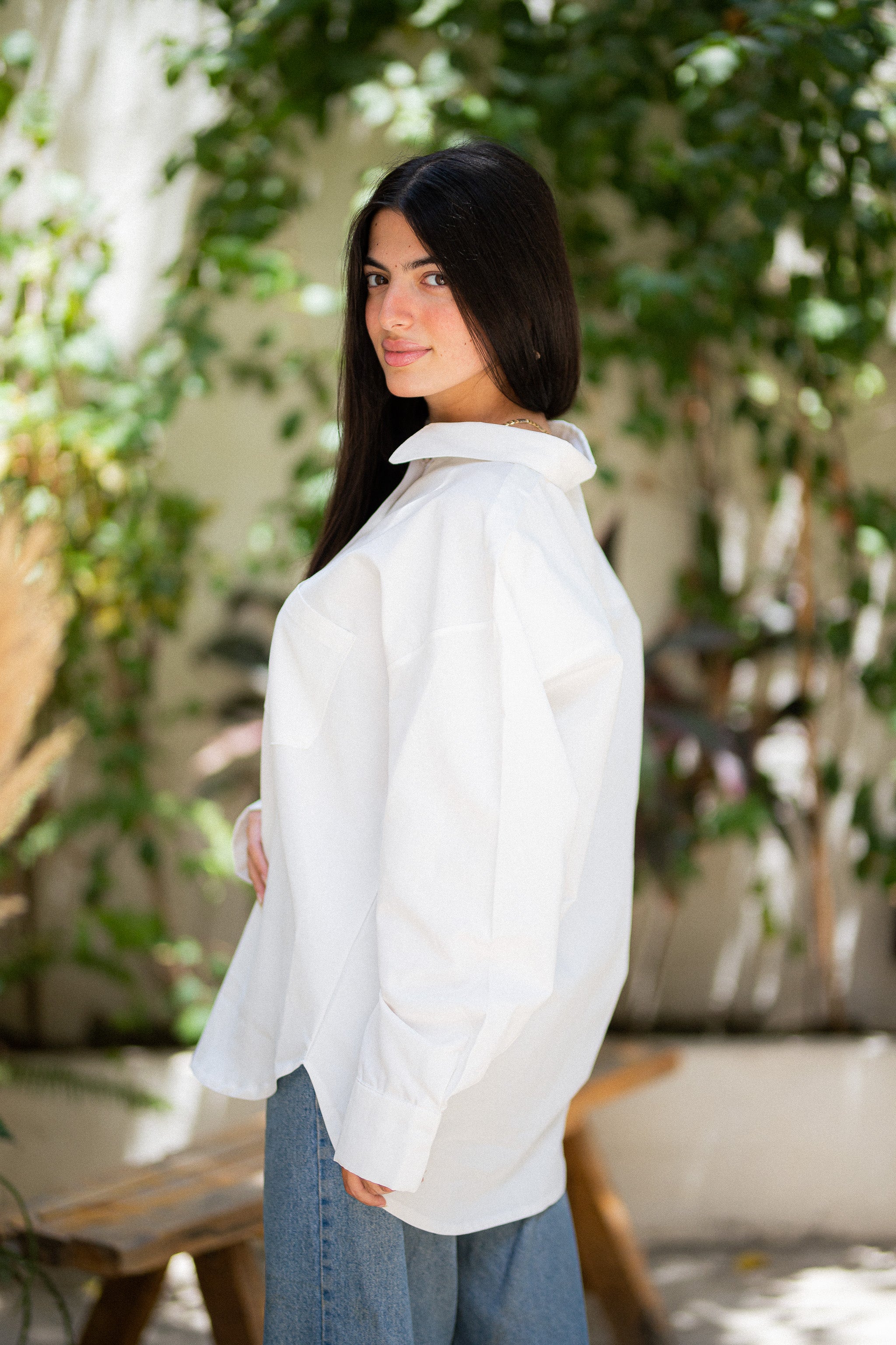 White oversized shirt
