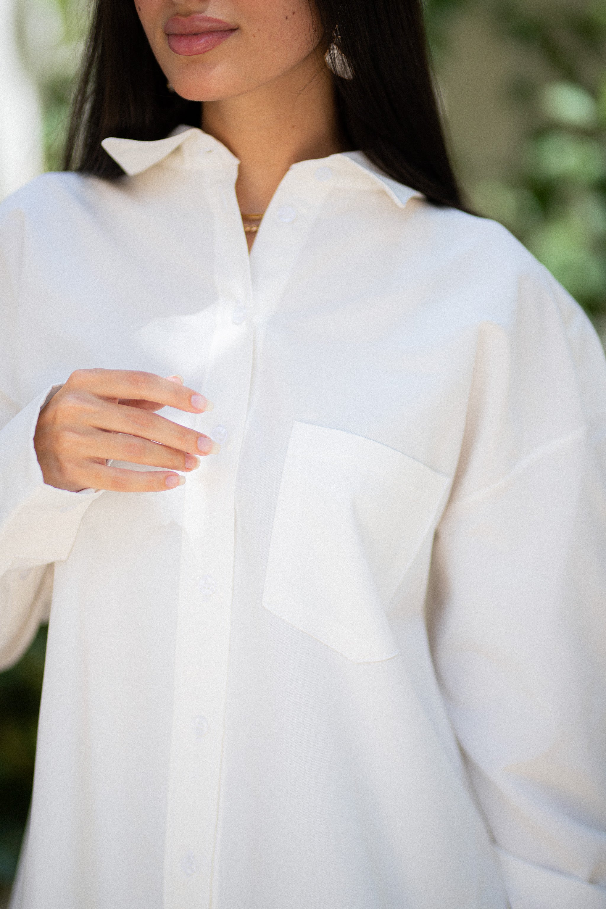 White oversized shirt