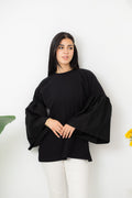 Black Super flared sleeve t-shirt
