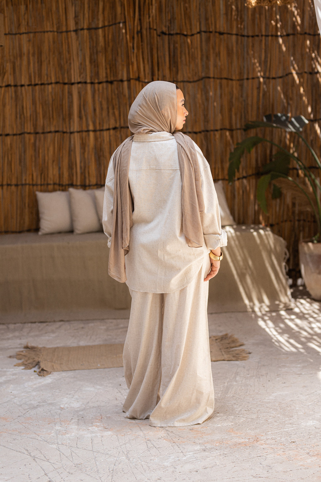 Oversized Shinny pure Linen Set