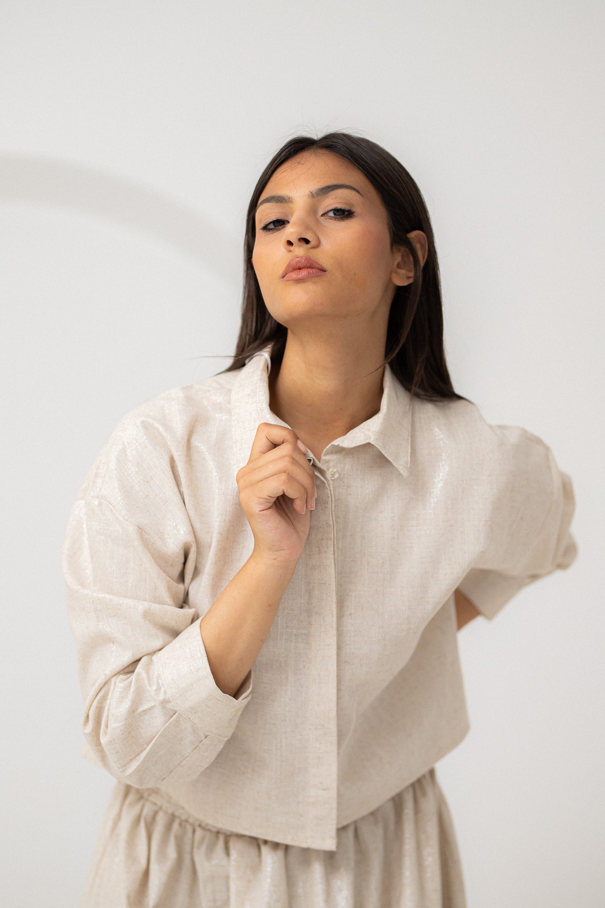 Shinny pure Linen Set