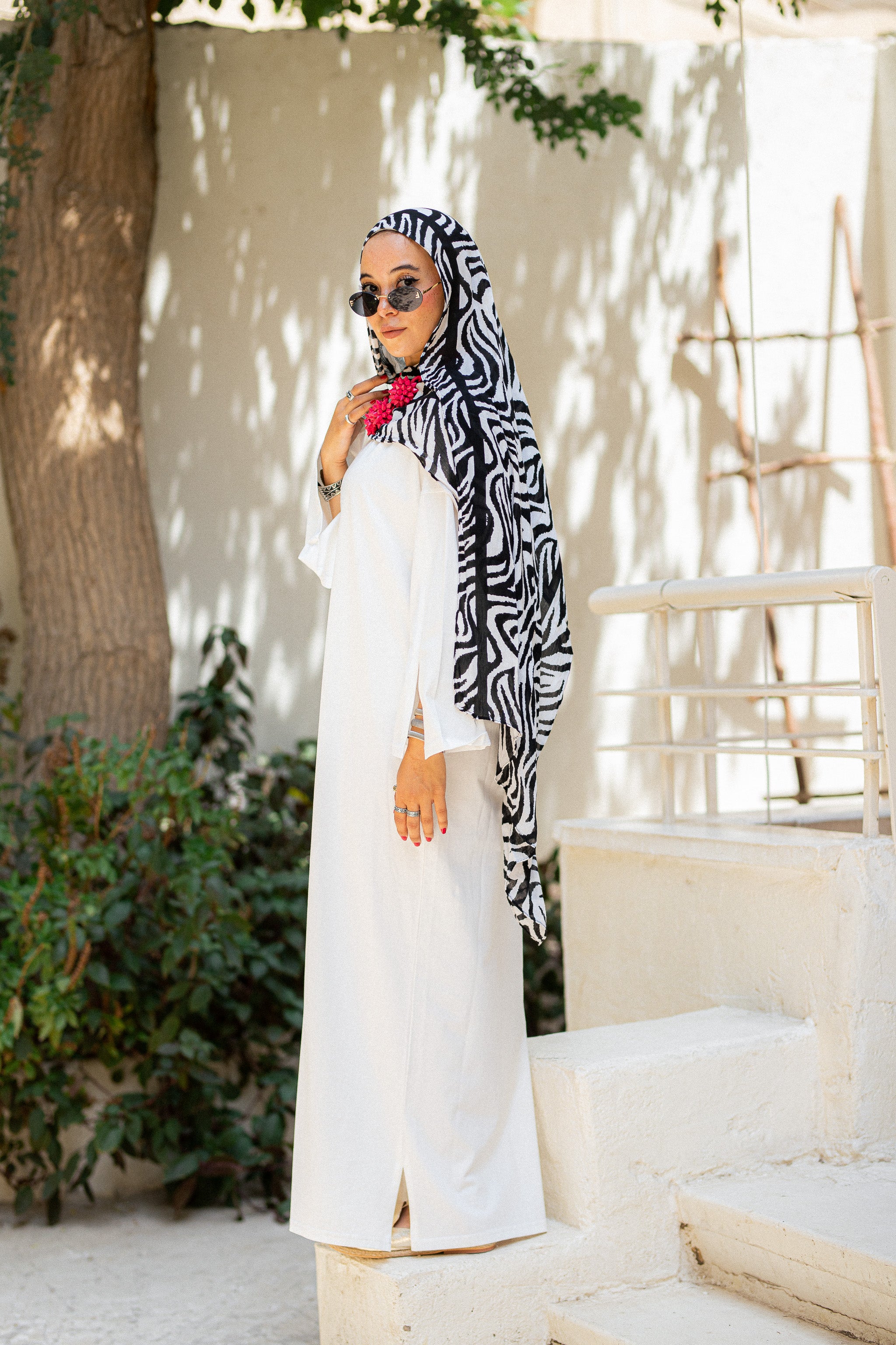 white vent sleeve shirt dress