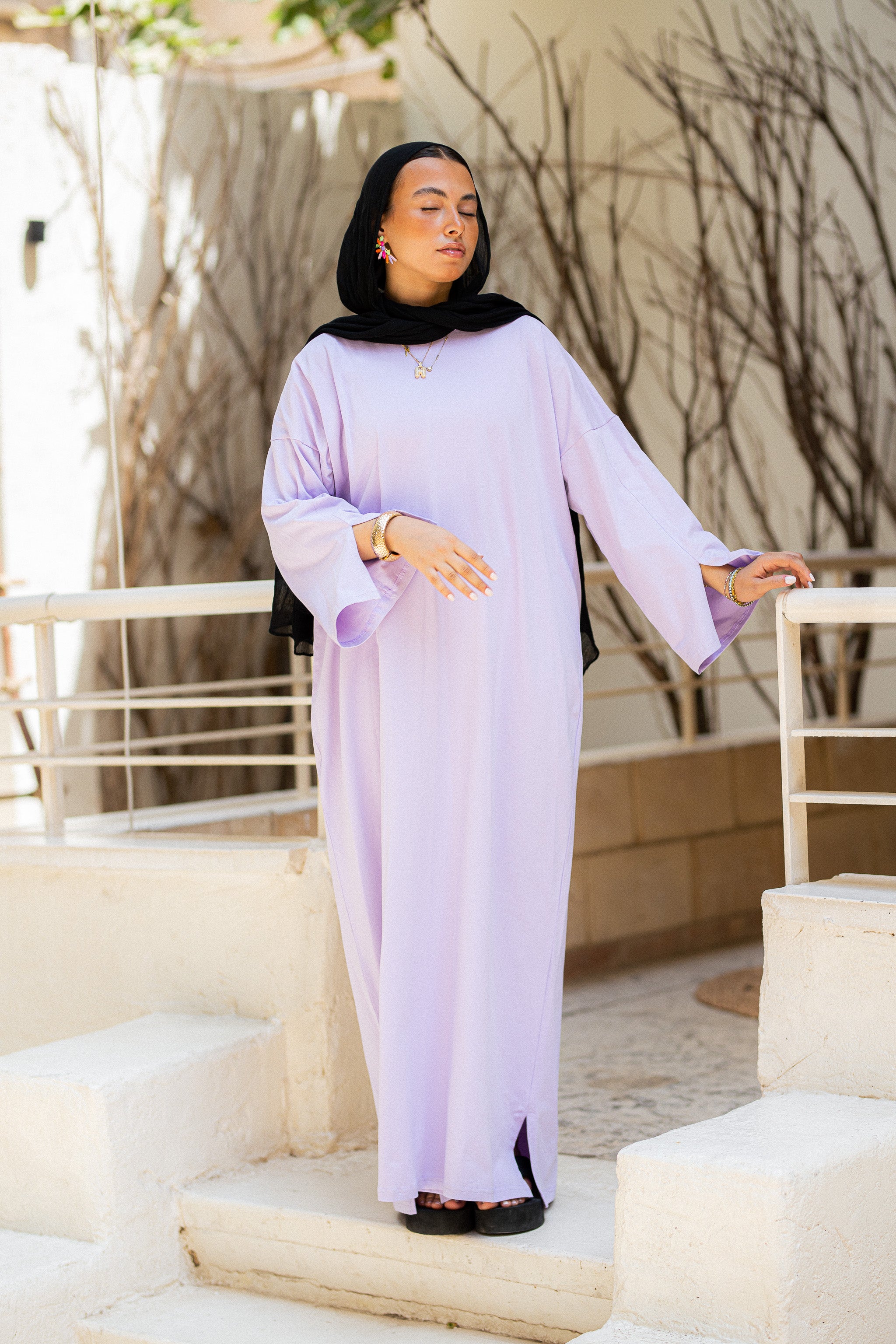 Hot Pink vent sleeve shirt dress