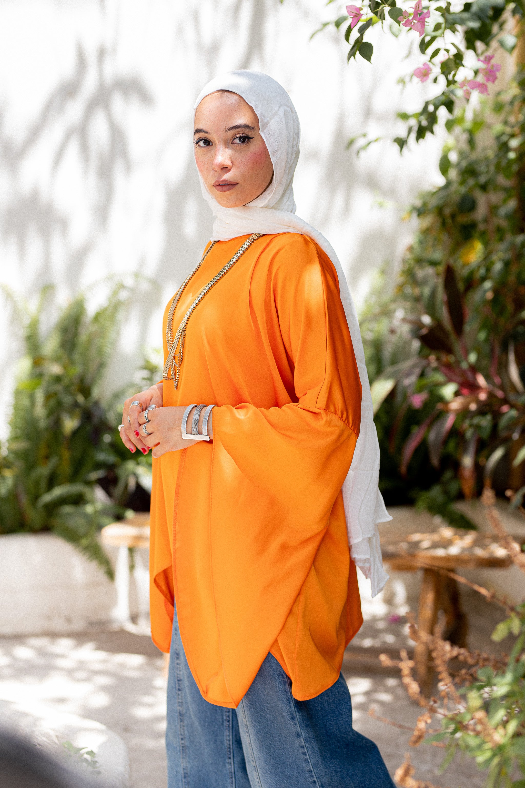 Orange butterfly Top