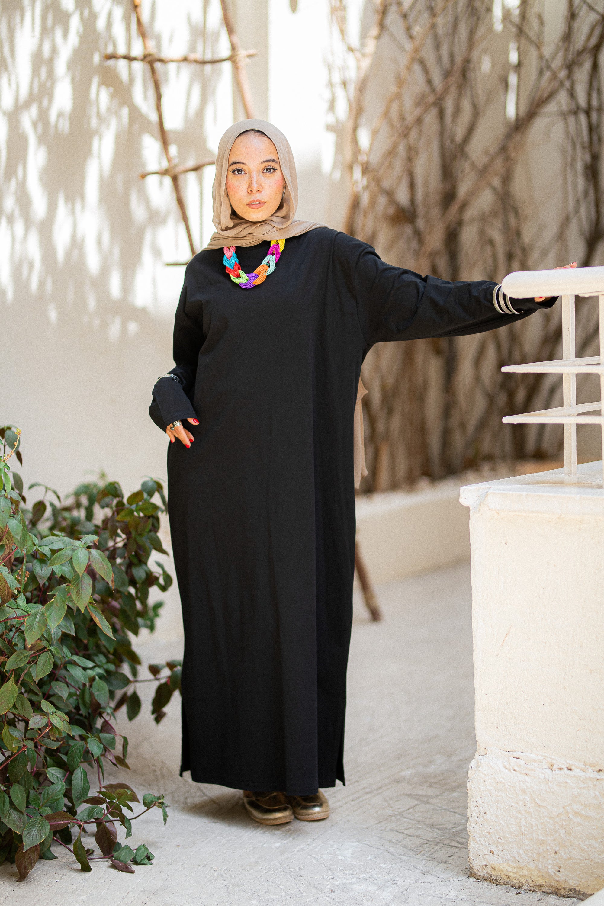 Black Oversized Long sleeve shirt dress