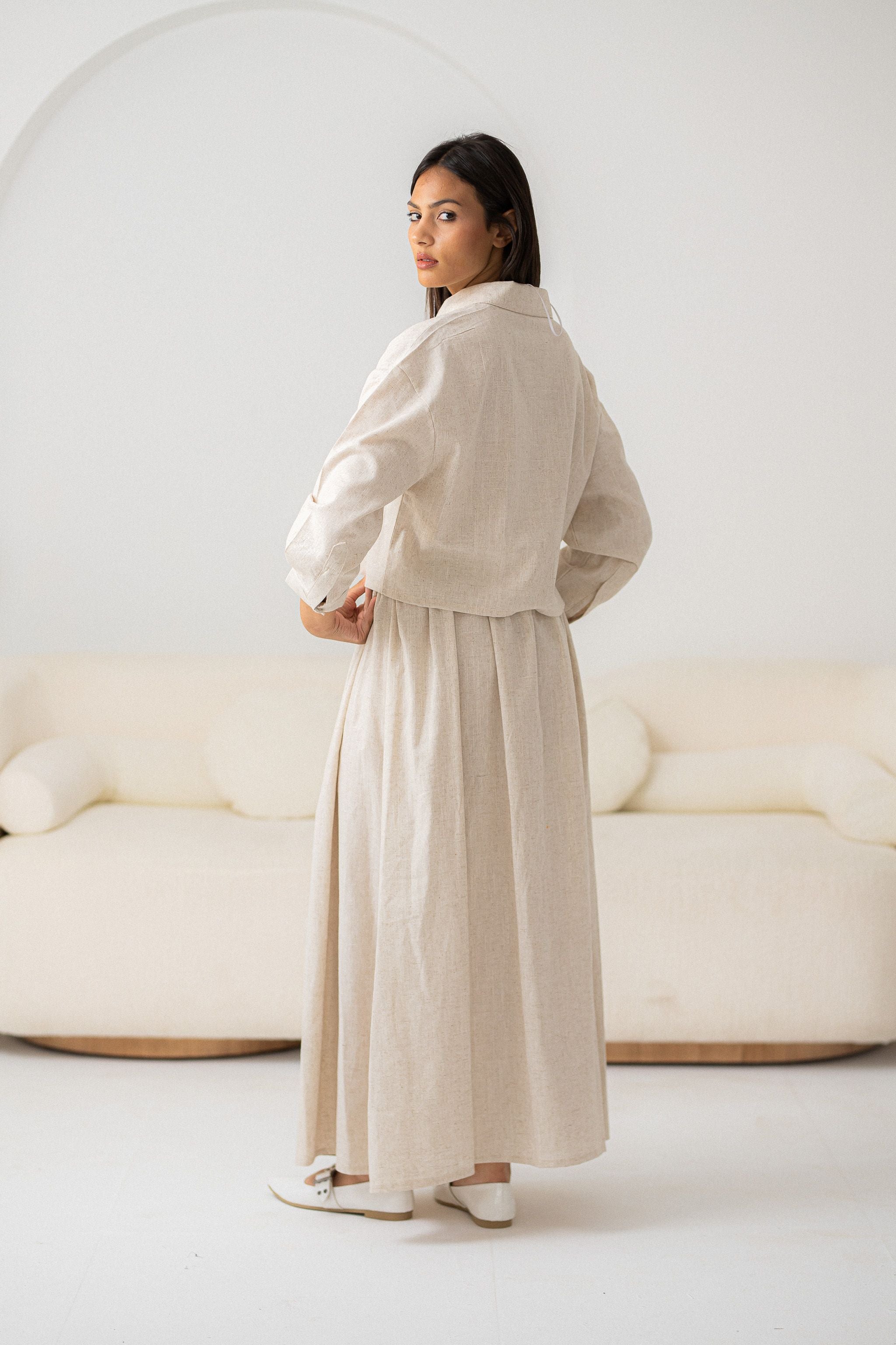 Shinny Pure Linen skirt