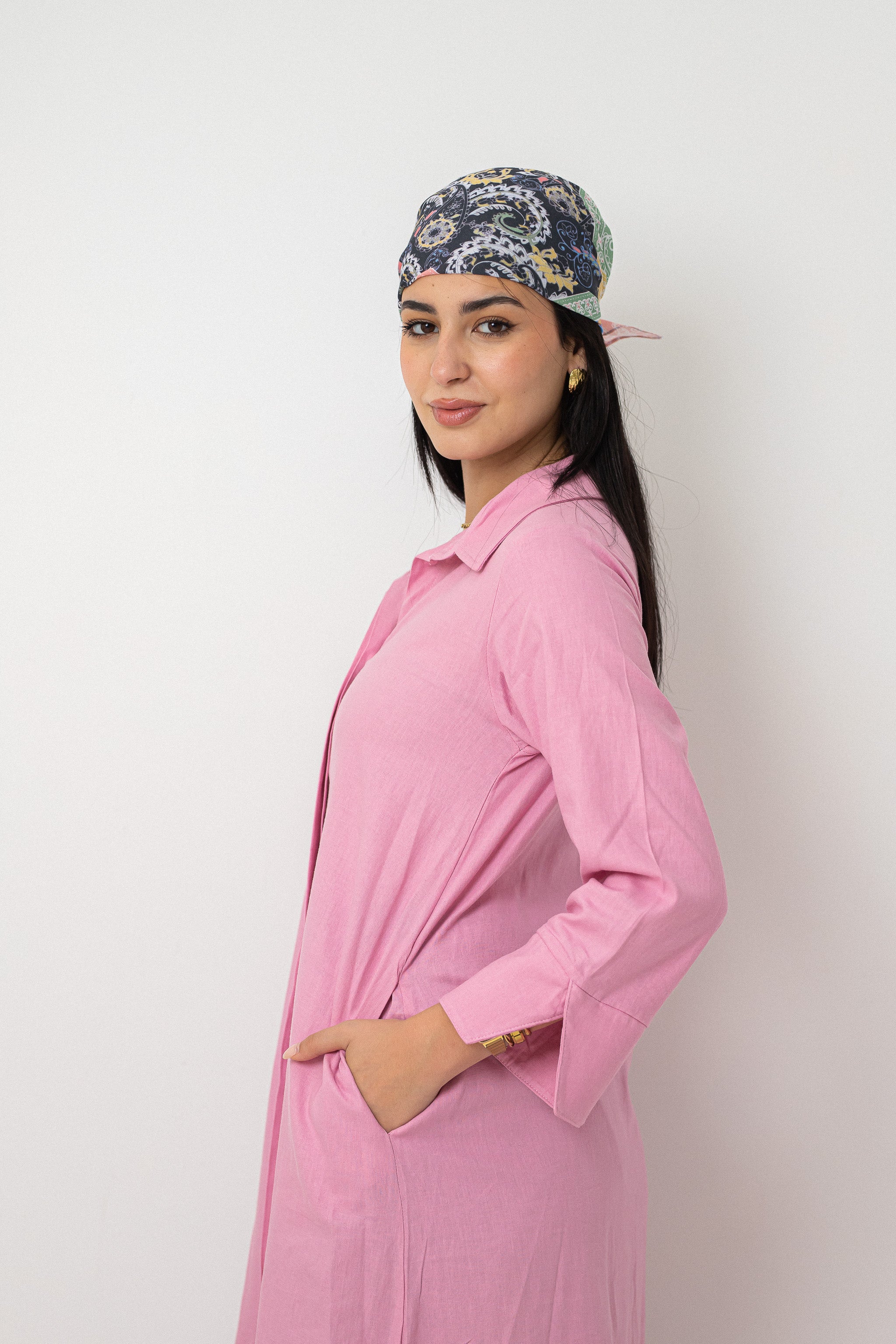 Pink Washed Pure Linen Dress