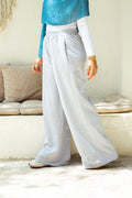 Light Grey Cotton wide leg sweatpants