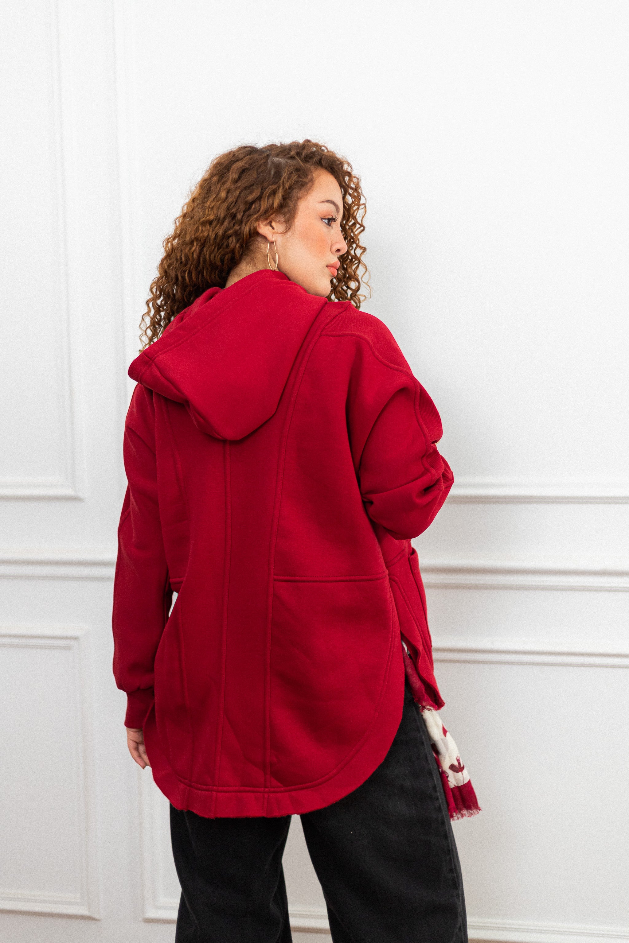 Khaki Rib sleeved hoodie