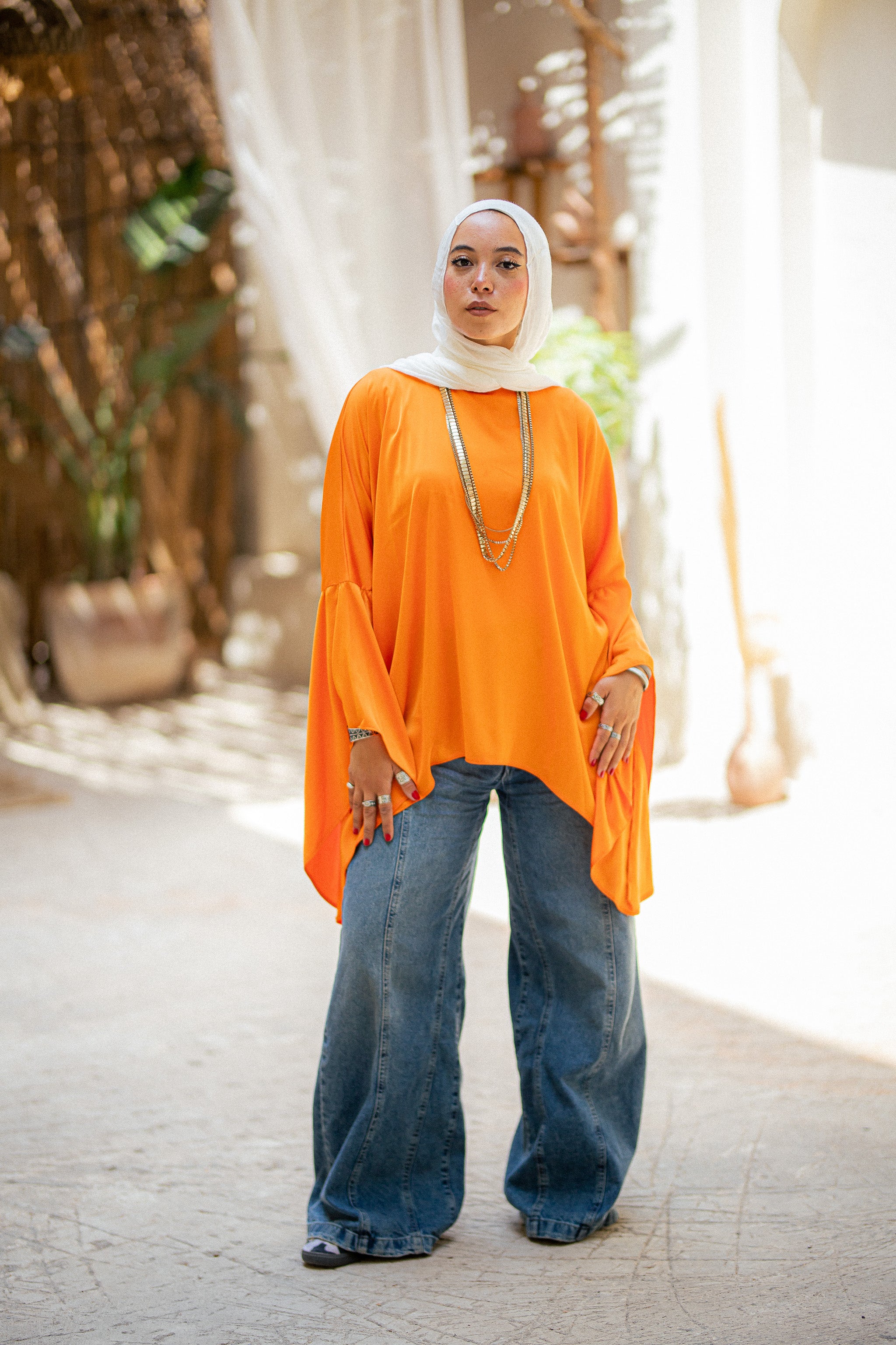 Orange butterfly Top