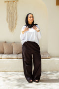 Black Cotton wide leg sweatpants