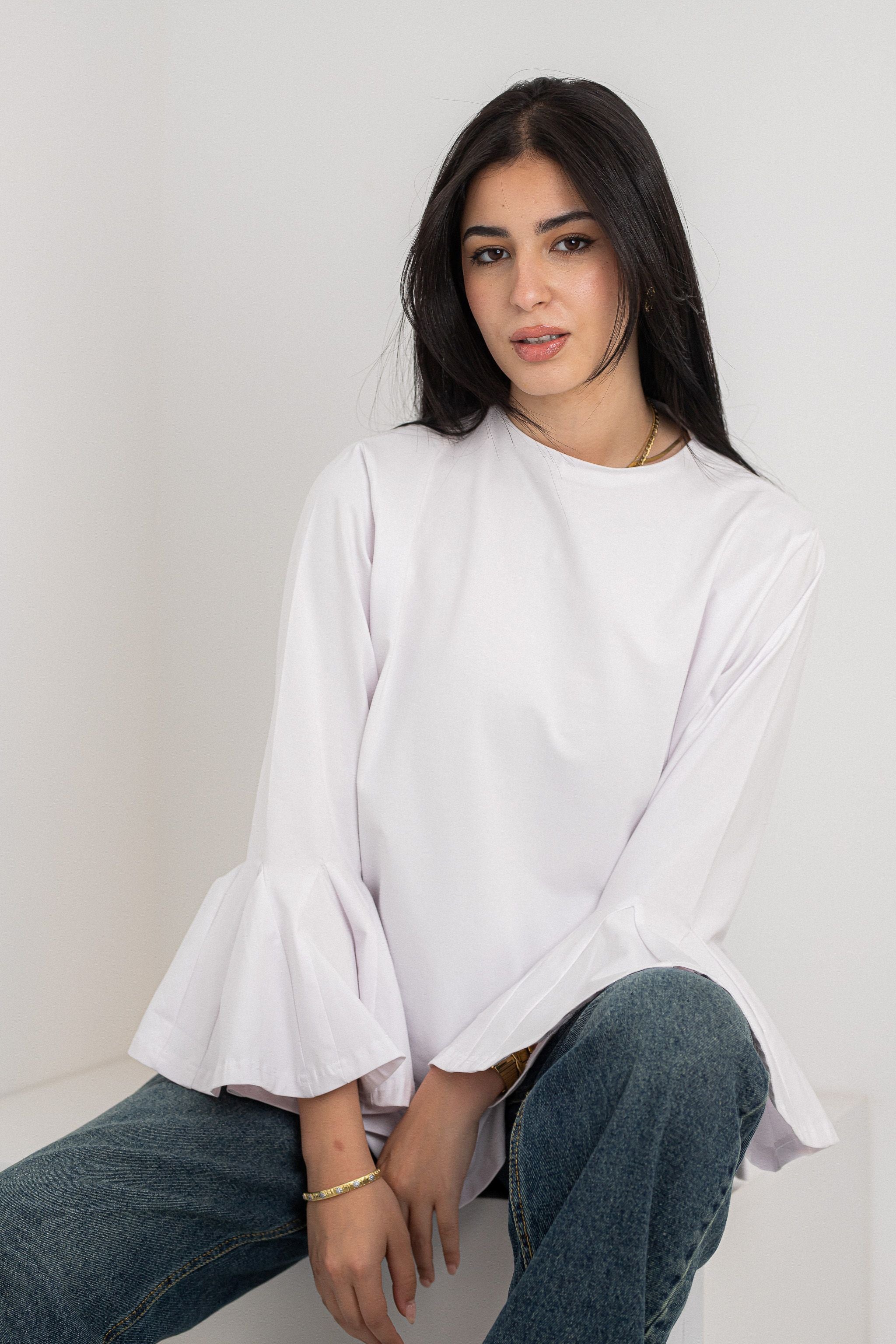 Beige Sensu sleeves t-shirt