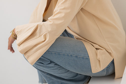 Beige Sensu sleeves t-shirt