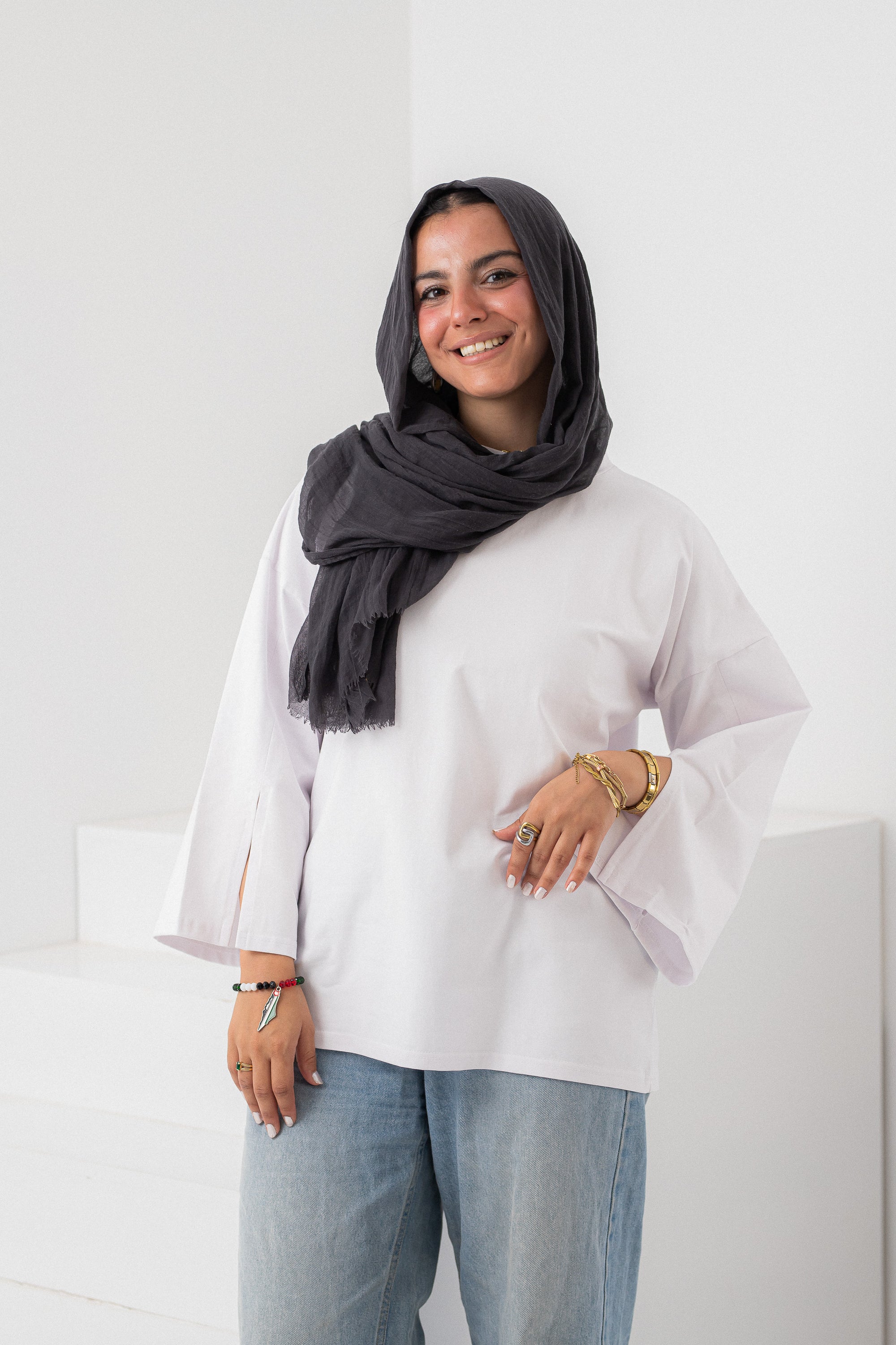 Light purple vent sleeve t-shirt