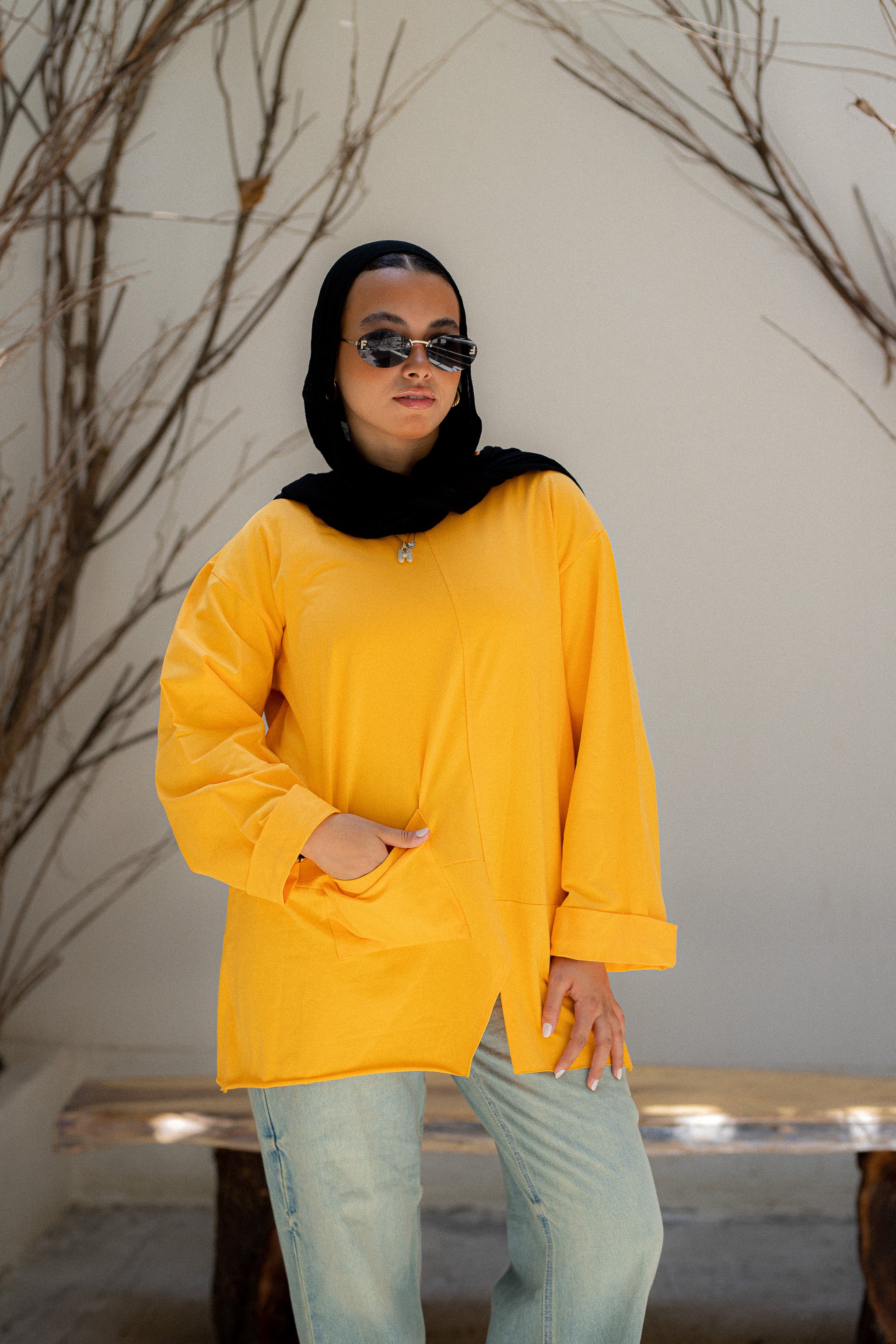 Khaki Front pocket T-shirt